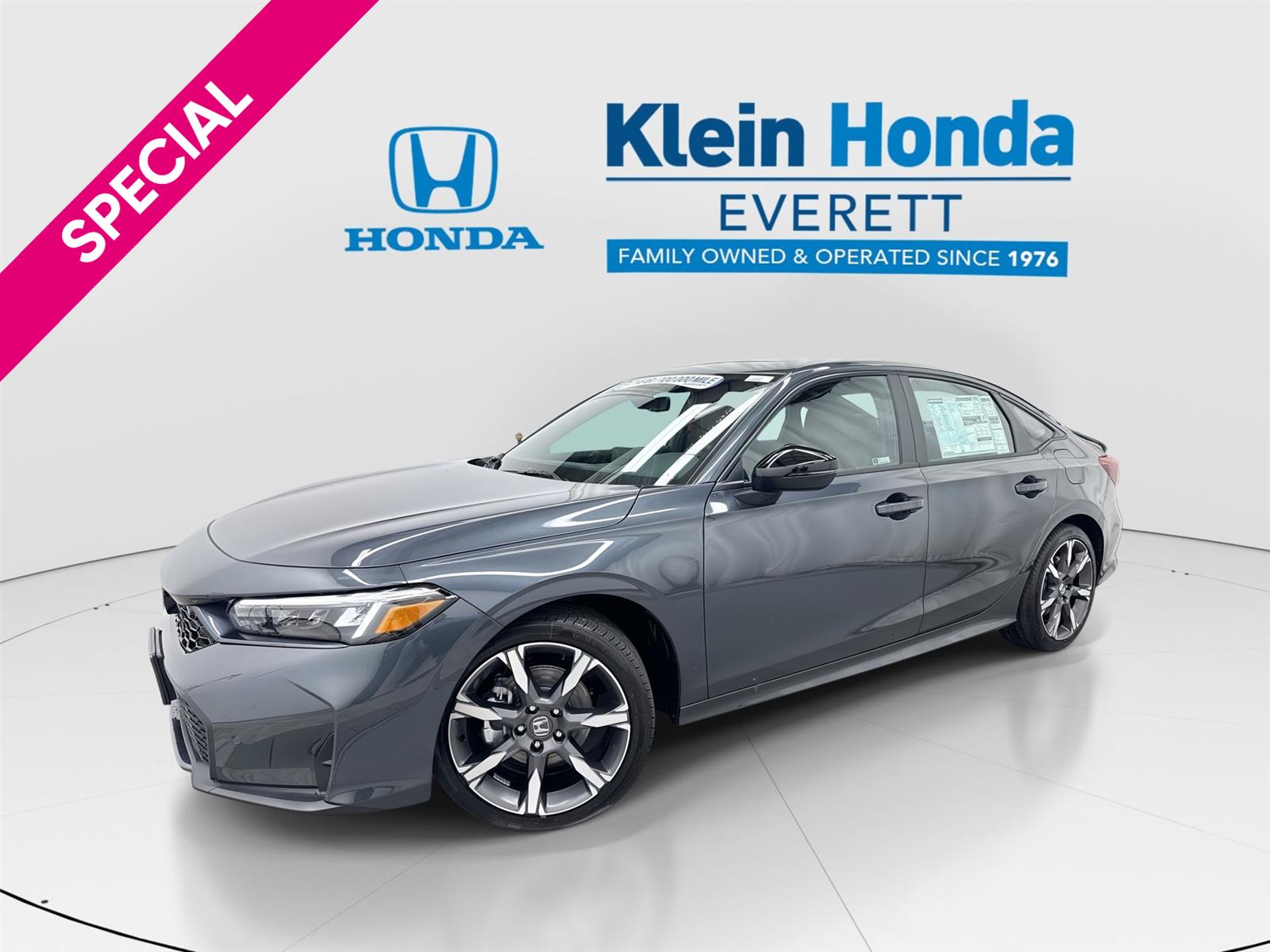 Meteorite Gray Metallic 2026 Honda Civic Hybrid Sedan Front-Wheel Drive 1-Speed Dual Clutch