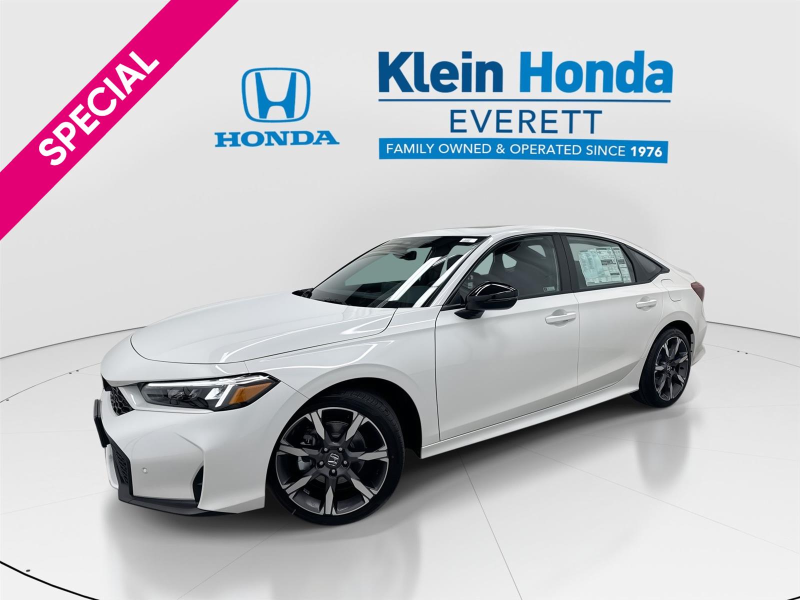 Platinum White Pearl 2026 Honda Civic Hybrid Sedan Front-Wheel Drive 1-Speed Dual Clutch