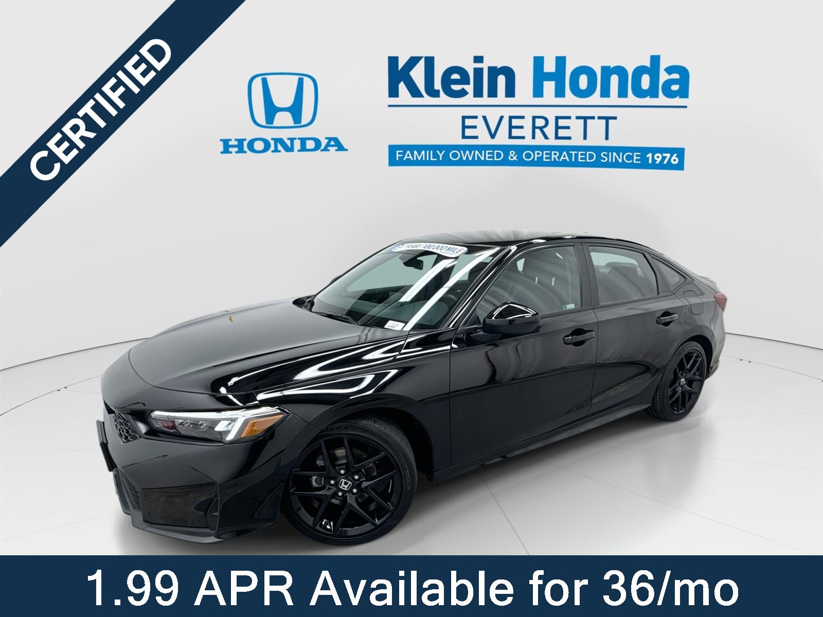Crystal Black Pearl 2025 Honda Civic Sedan Front-Wheel Drive Continuously Variable Transmission