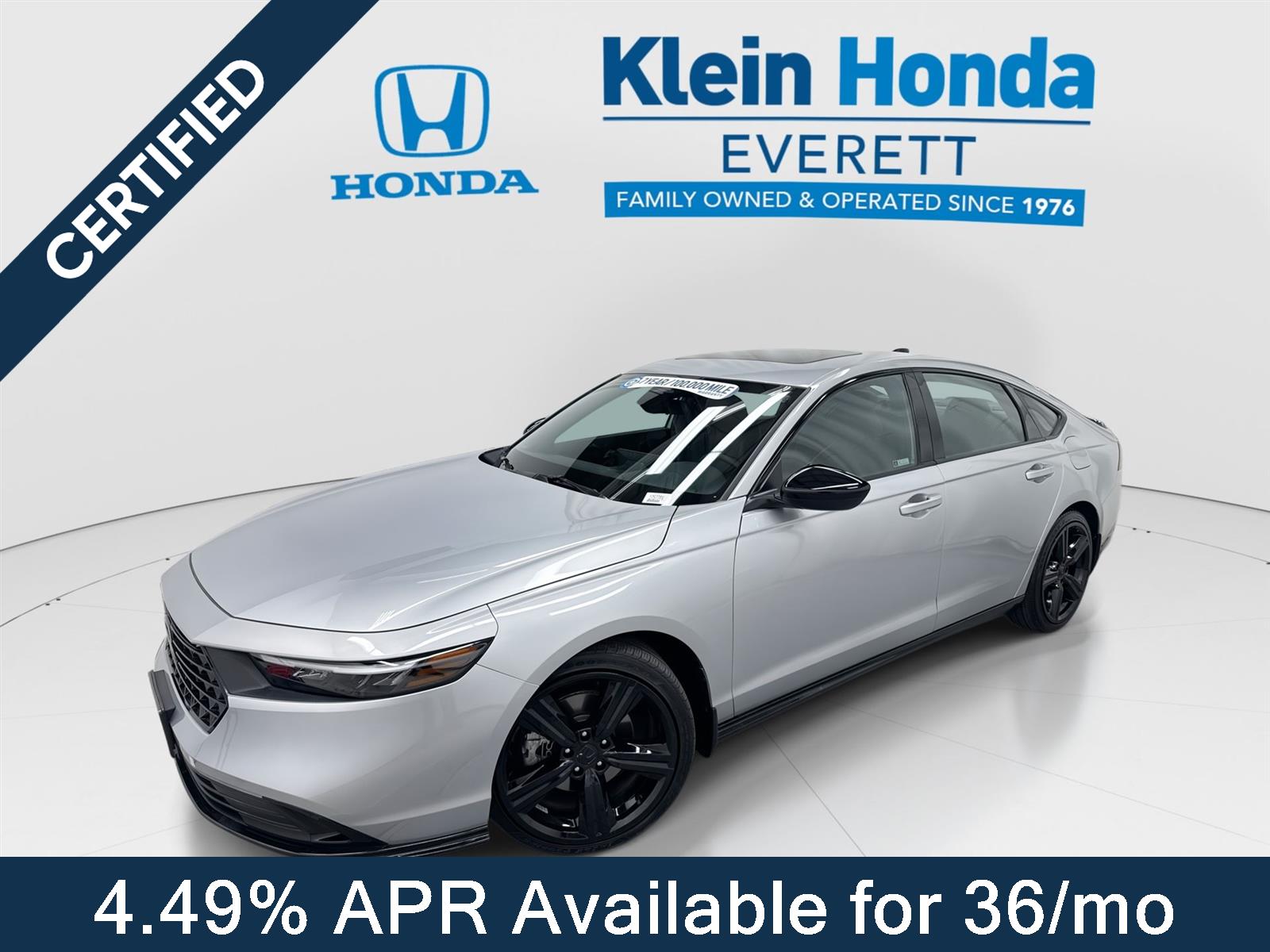 Solar Silver Metallic 2024 Honda Accord Hybrid Sedan Front-Wheel Drive 1-Speed Dual Clutch