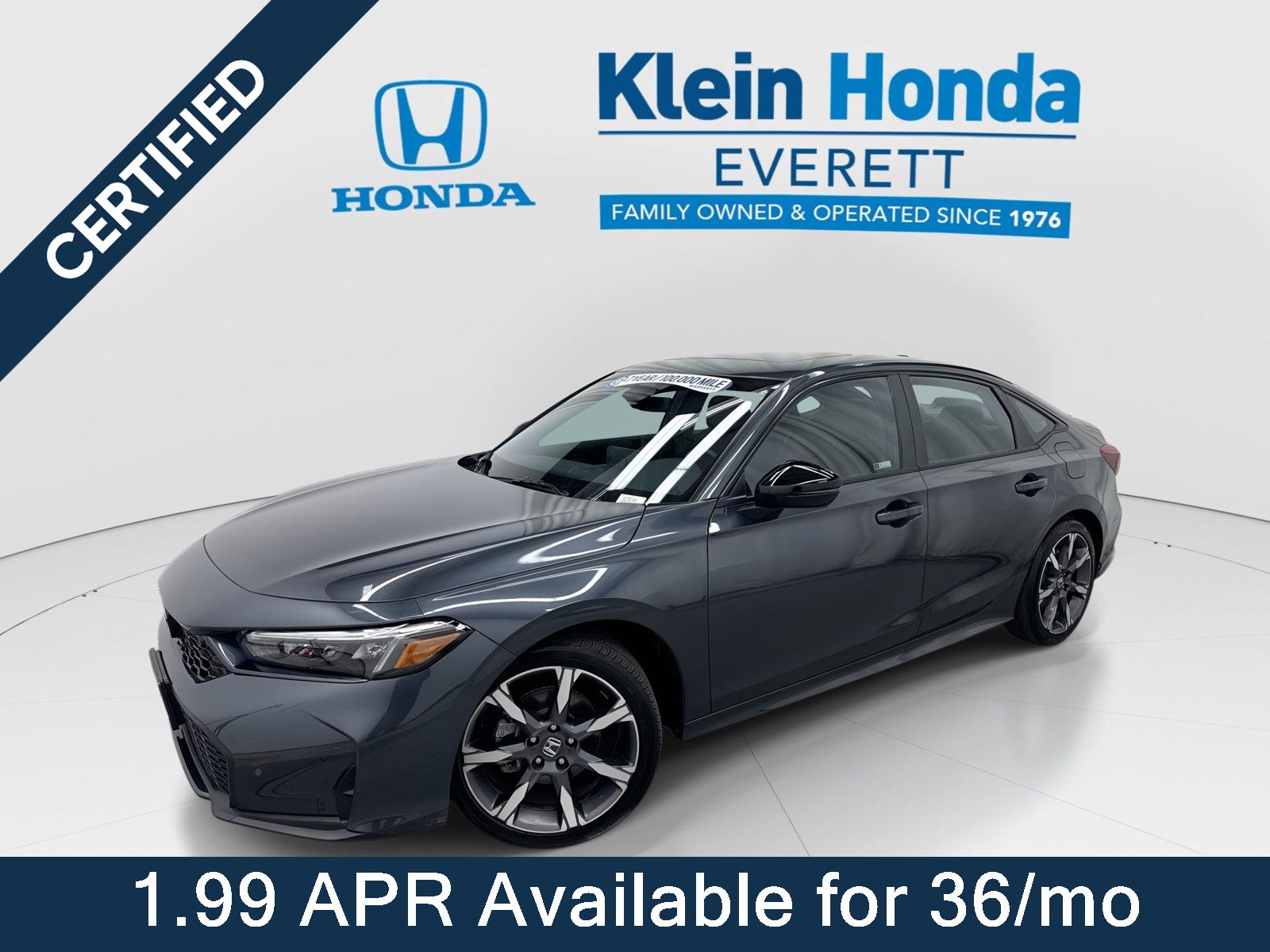 Meteorite Gray Metallic 2026 Honda Civic Hybrid Sedan Front-Wheel Drive Continuously Variable Transmission