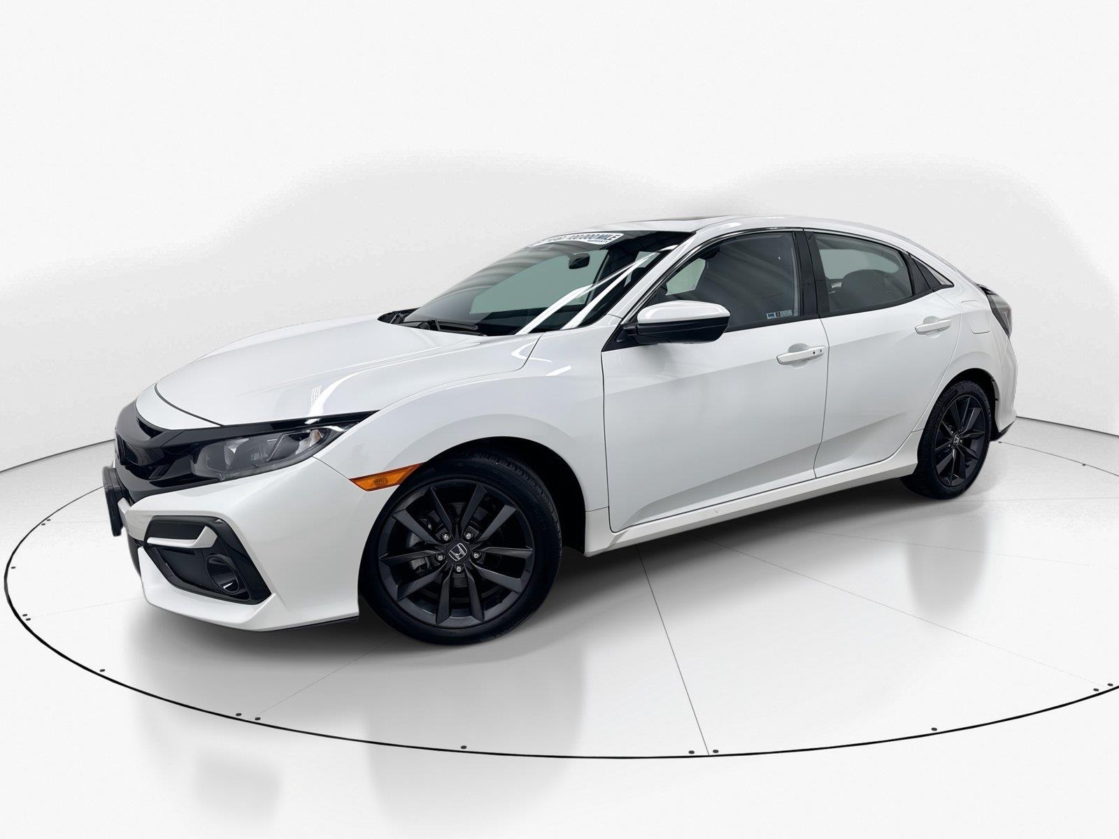 Platinum White Pearl 2021 Honda Civic Hatchback Hatchback Front-Wheel Drive Continuously Variable Transmission