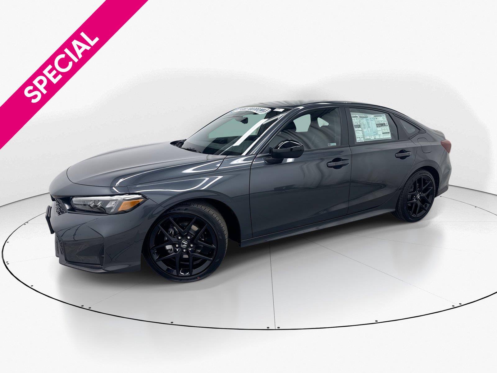 Meteorite Gray Metallic 2026 Honda Civic Sedan Front-Wheel Drive Continuously Variable Transmission