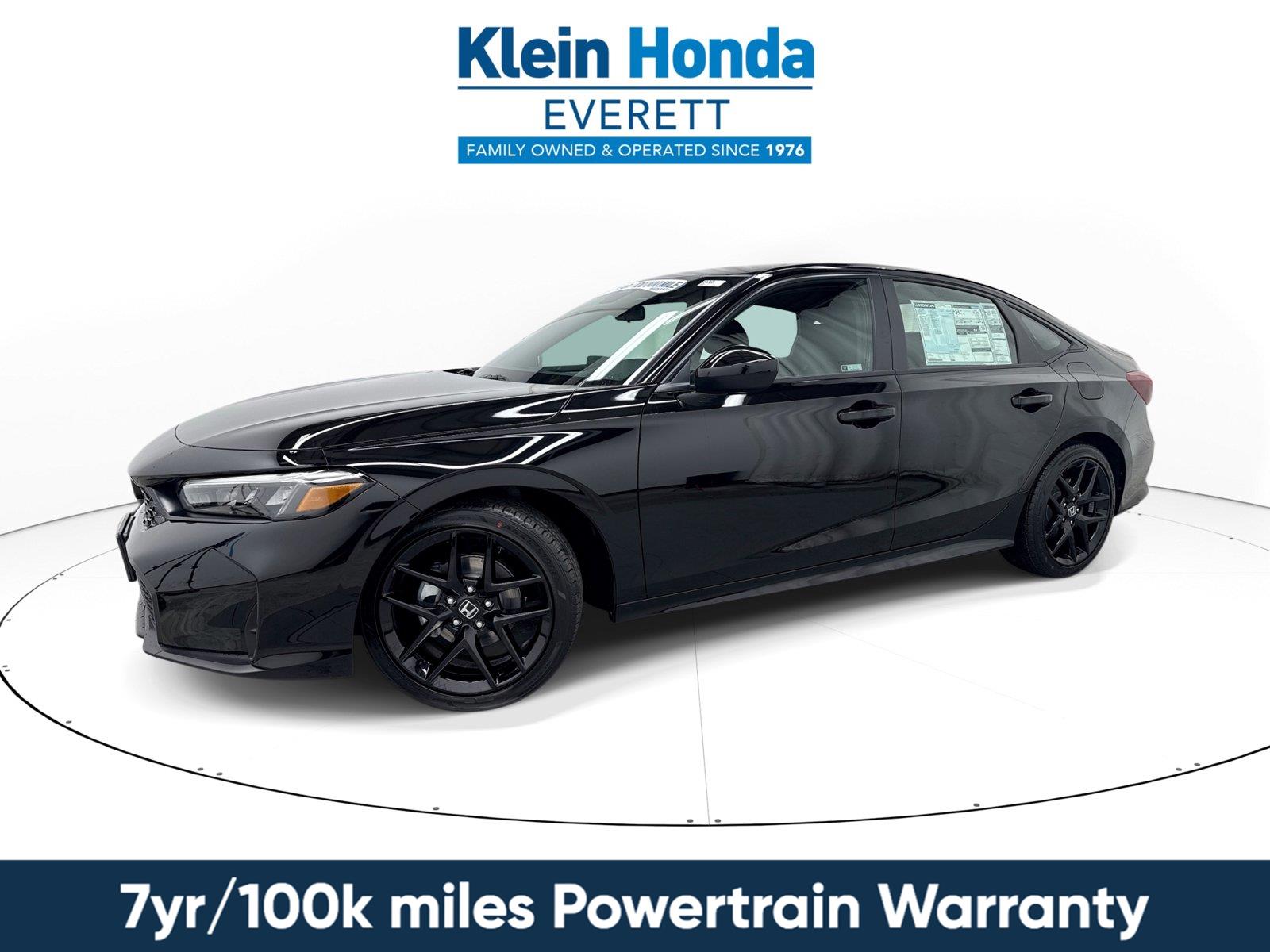 Crystal Black Pearl 2026 Honda Civic Sedan Front-Wheel Drive Continuously Variable Transmission