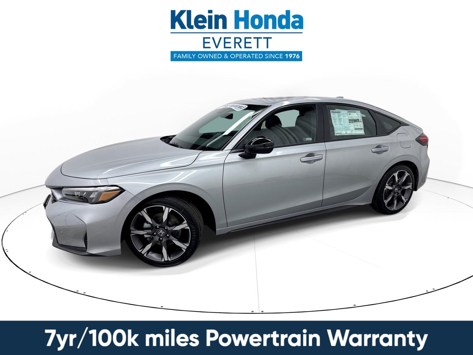 Solar Silver Metallic 2026 Honda Civic Hybrid Hatchback Front-Wheel Drive Continuously Variable Transmission