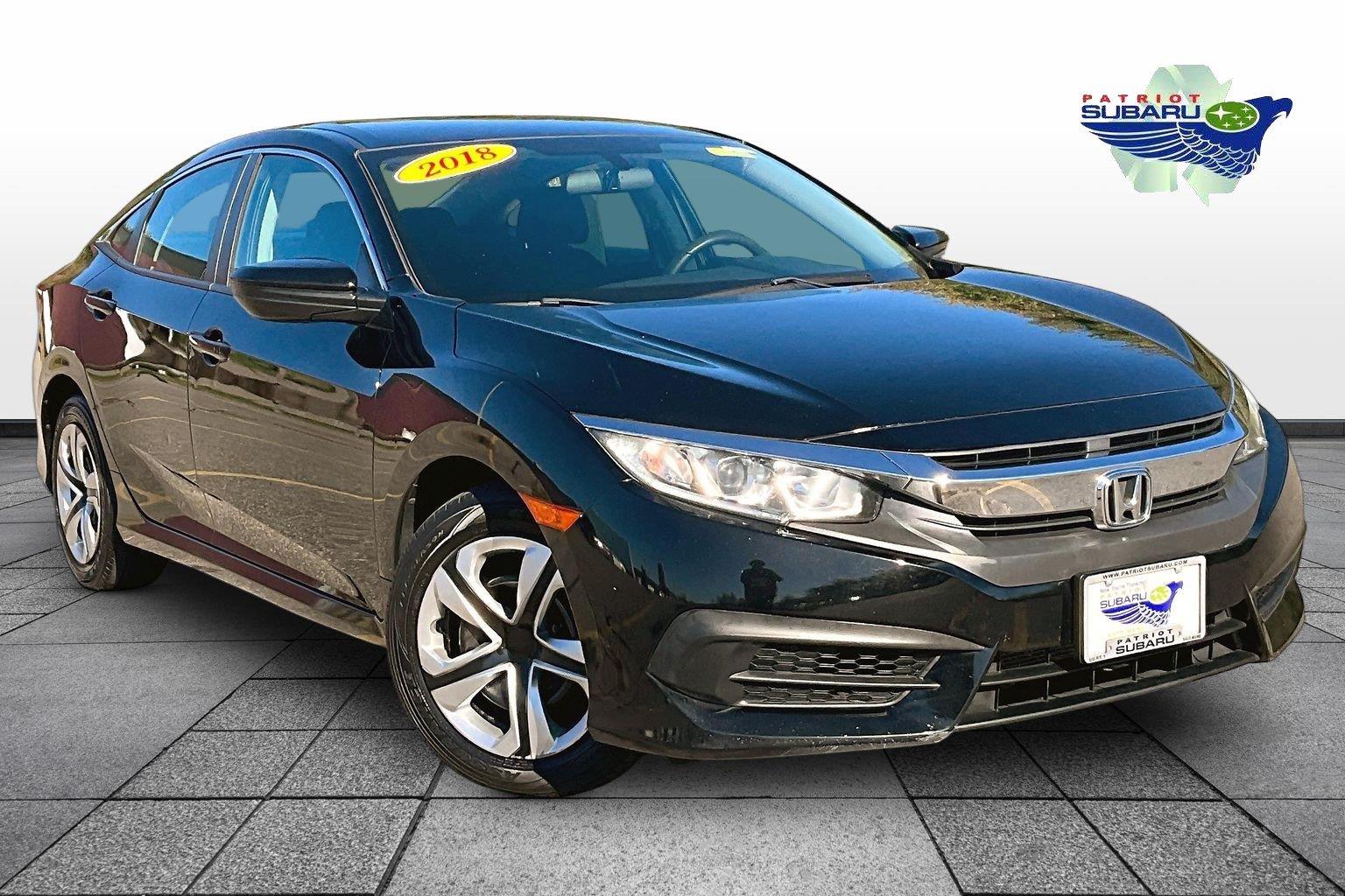 Crystal Black Pearl 2018 Honda Civic Sedan Front-Wheel Drive Continuously Variable Transmission