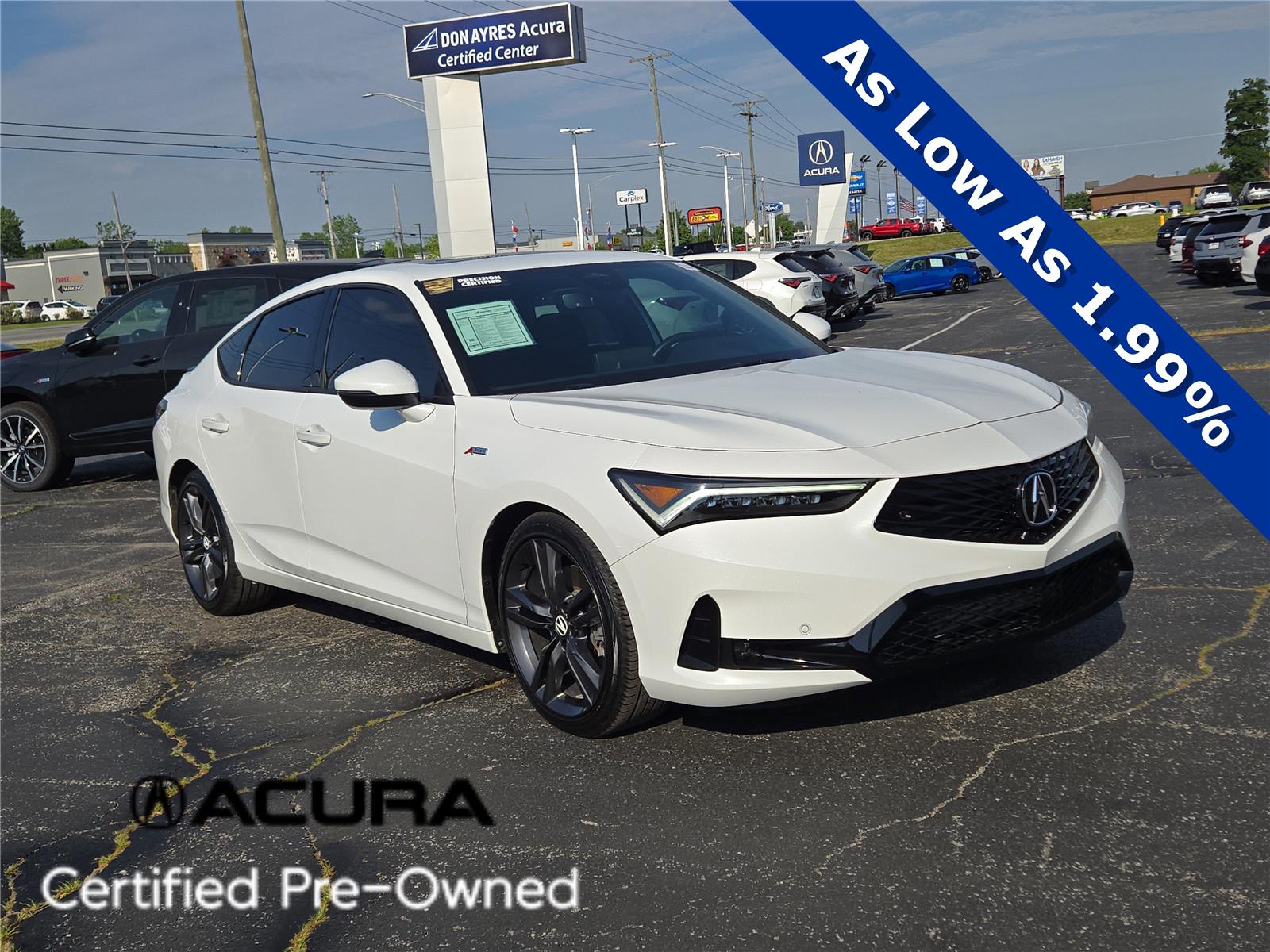 Platinum White Pearl 2025 Acura Integra FWD with Technology and A-SPEC Package Sedan Front-Wheel Drive 7-Speed CVT