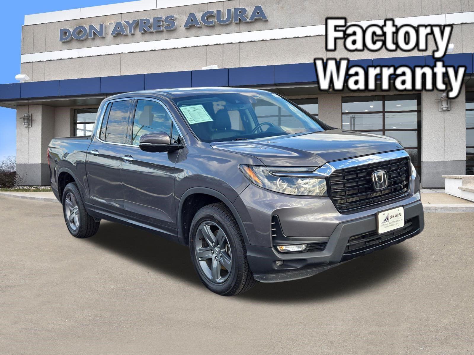 Gray (Modern Steel Metallic) 2023 Honda Ridgeline Pickup Truck All-Wheel Drive 9-Speed Automatic