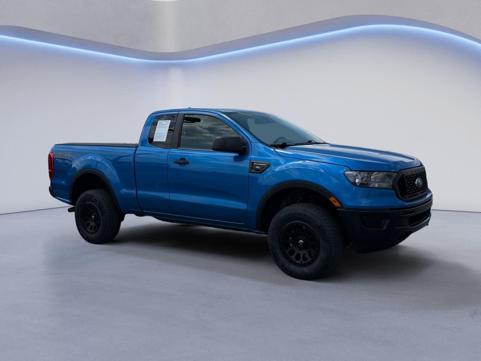 Velocity Blue 2021 Ford Ranger XL SuperCab 4WD Pickup Truck Four-Wheel Drive Automatic
