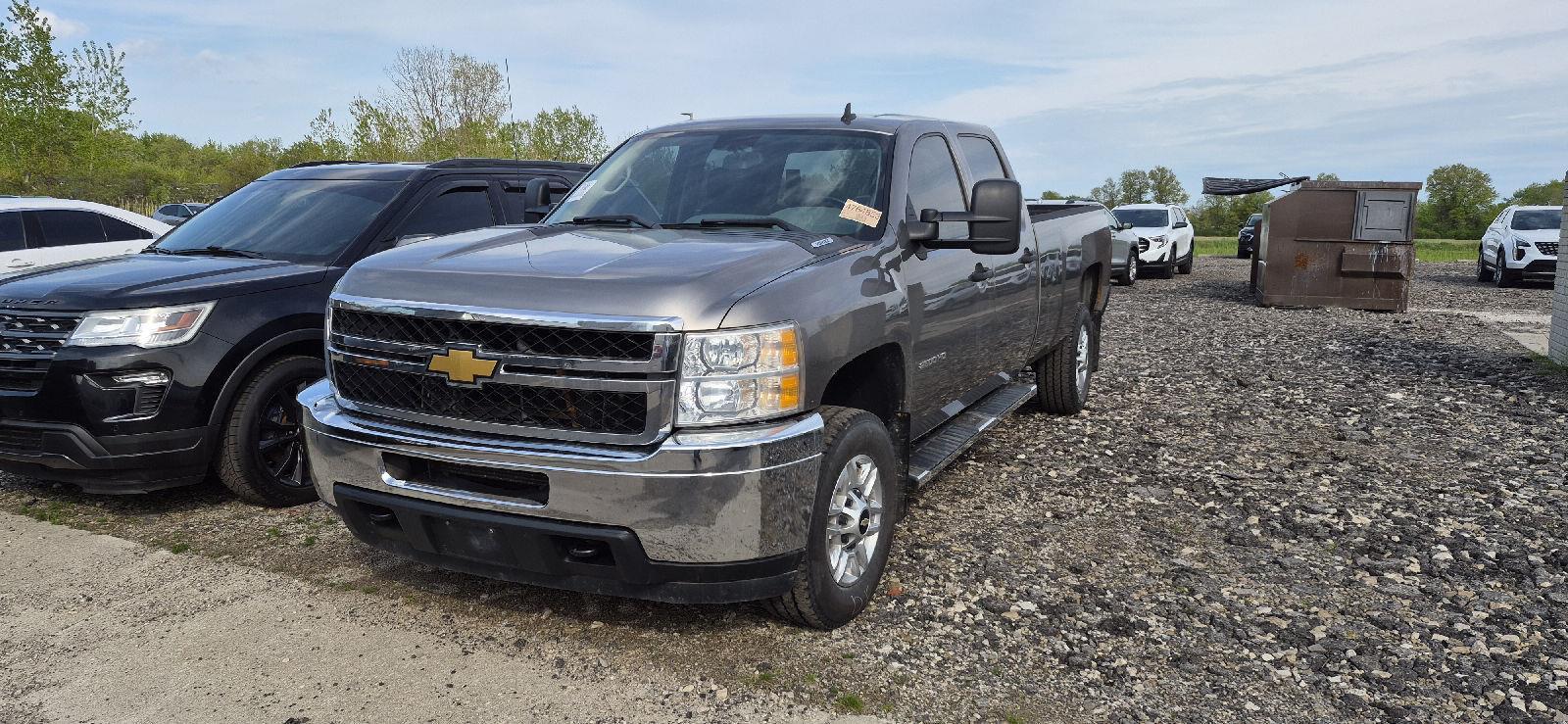 Silver 2014 Chevrolet Silverado 2500HD Work Truck Crew Cab 4WD Pickup Truck Four-Wheel Drive