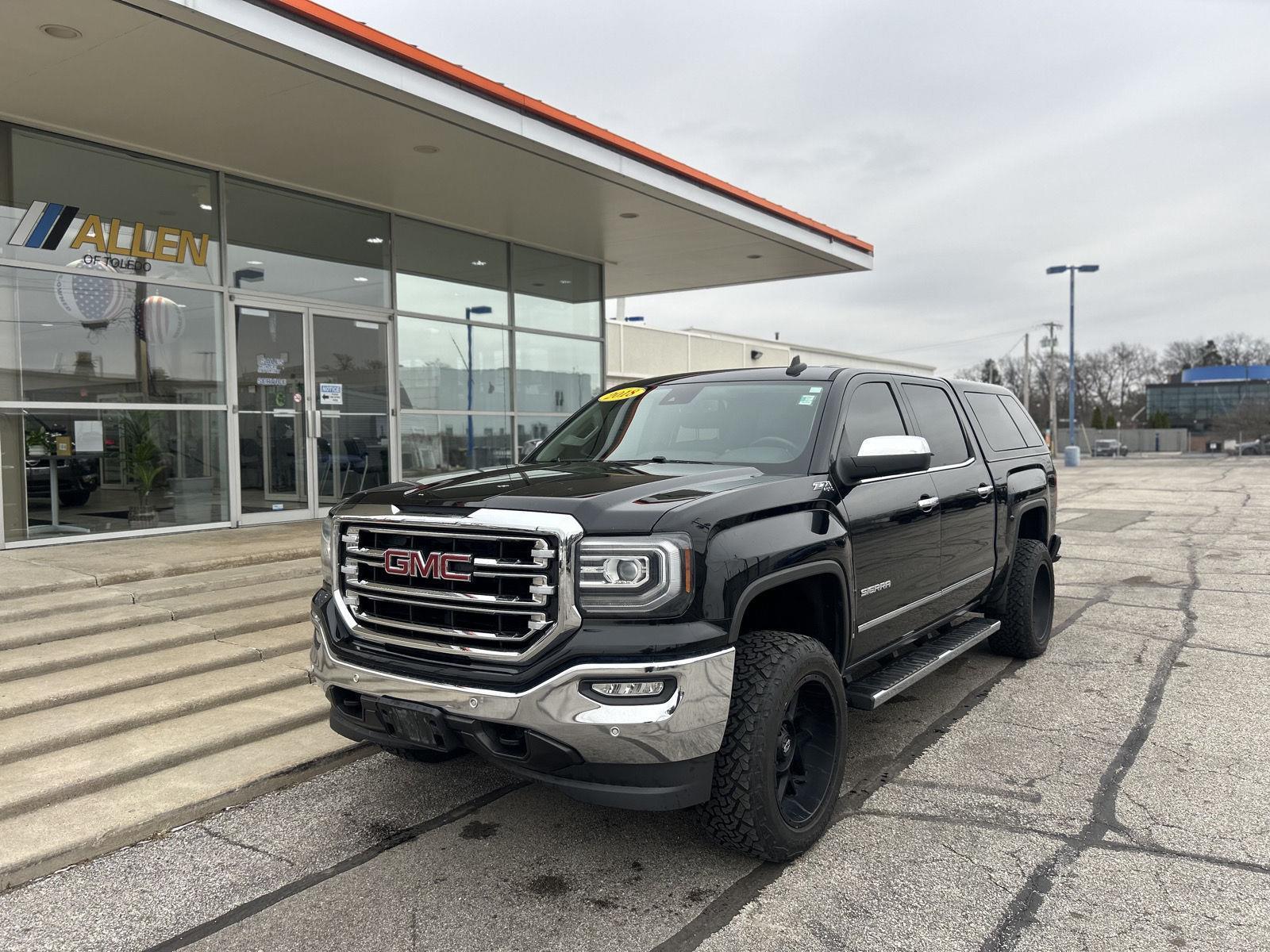 Onyx Black 2018 GMC Sierra 1500 SLT Crew Cab 4WD Pickup Truck Four-Wheel Drive 8-Speed Automatic