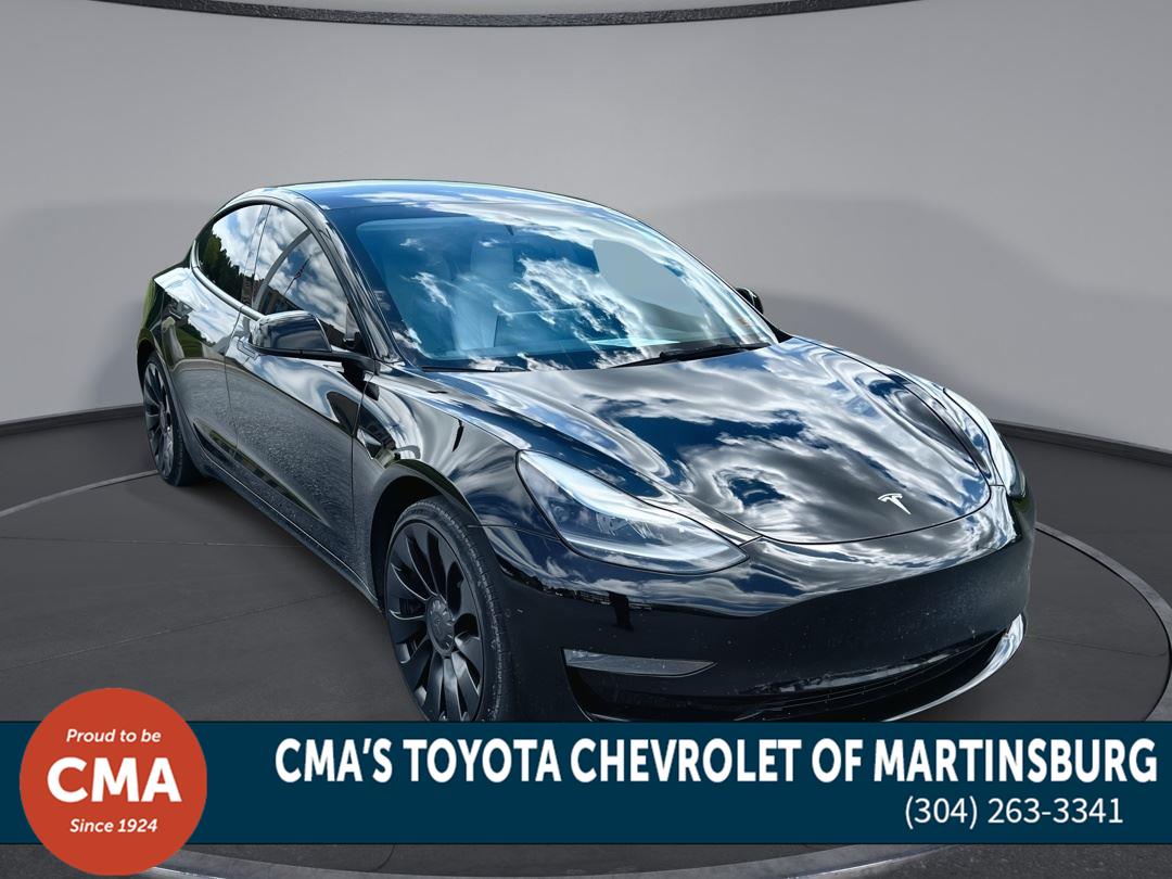 Solid Black 2022 Tesla Model 3 Performance AWD Sedan All-Wheel Drive Automatic
