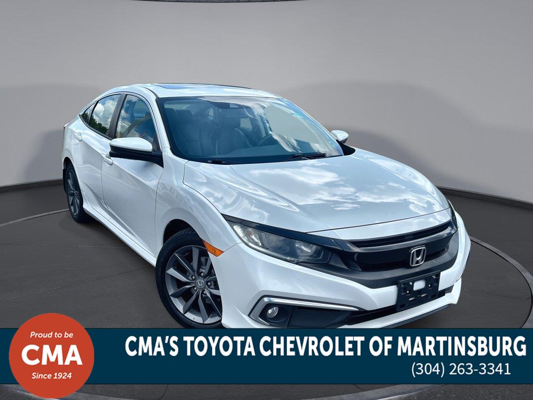 Platinum White Pearl 2019 Honda Civic Sedan Front-Wheel Drive Continuously Variable Transmission