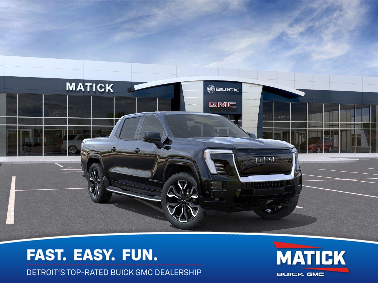 Onyx Black 2025 GMC Sierra EV Pickup Truck All-Wheel Drive Automatic