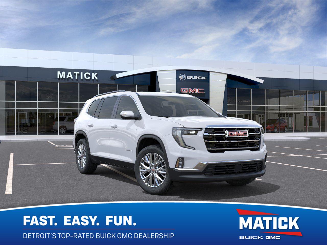 Summit White 2025 GMC Acadia SUV / Crossover Front-Wheel Drive 8-Speed Automatic