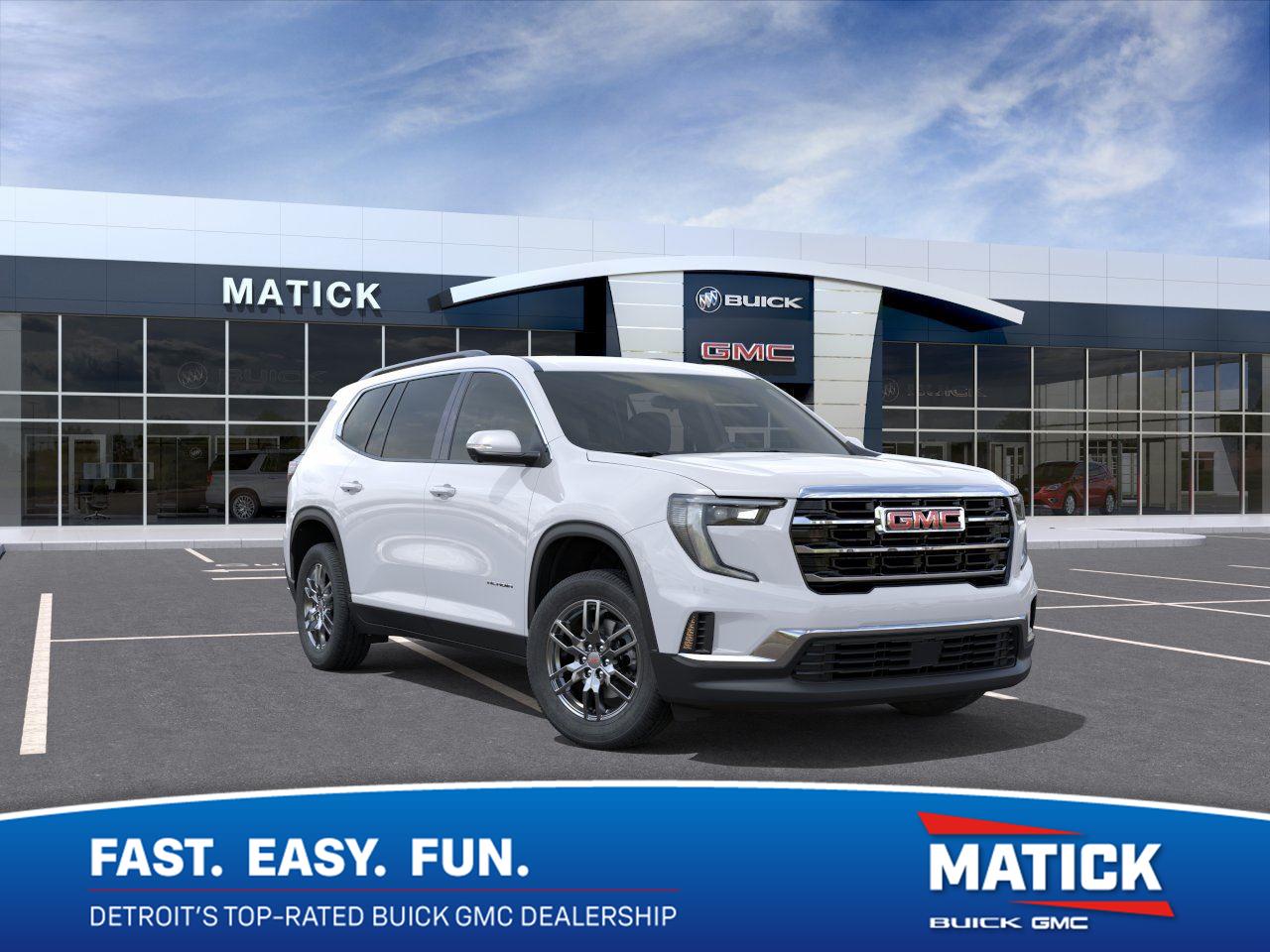 Summit White 2025 GMC Acadia SUV / Crossover Front-Wheel Drive 8-Speed Automatic