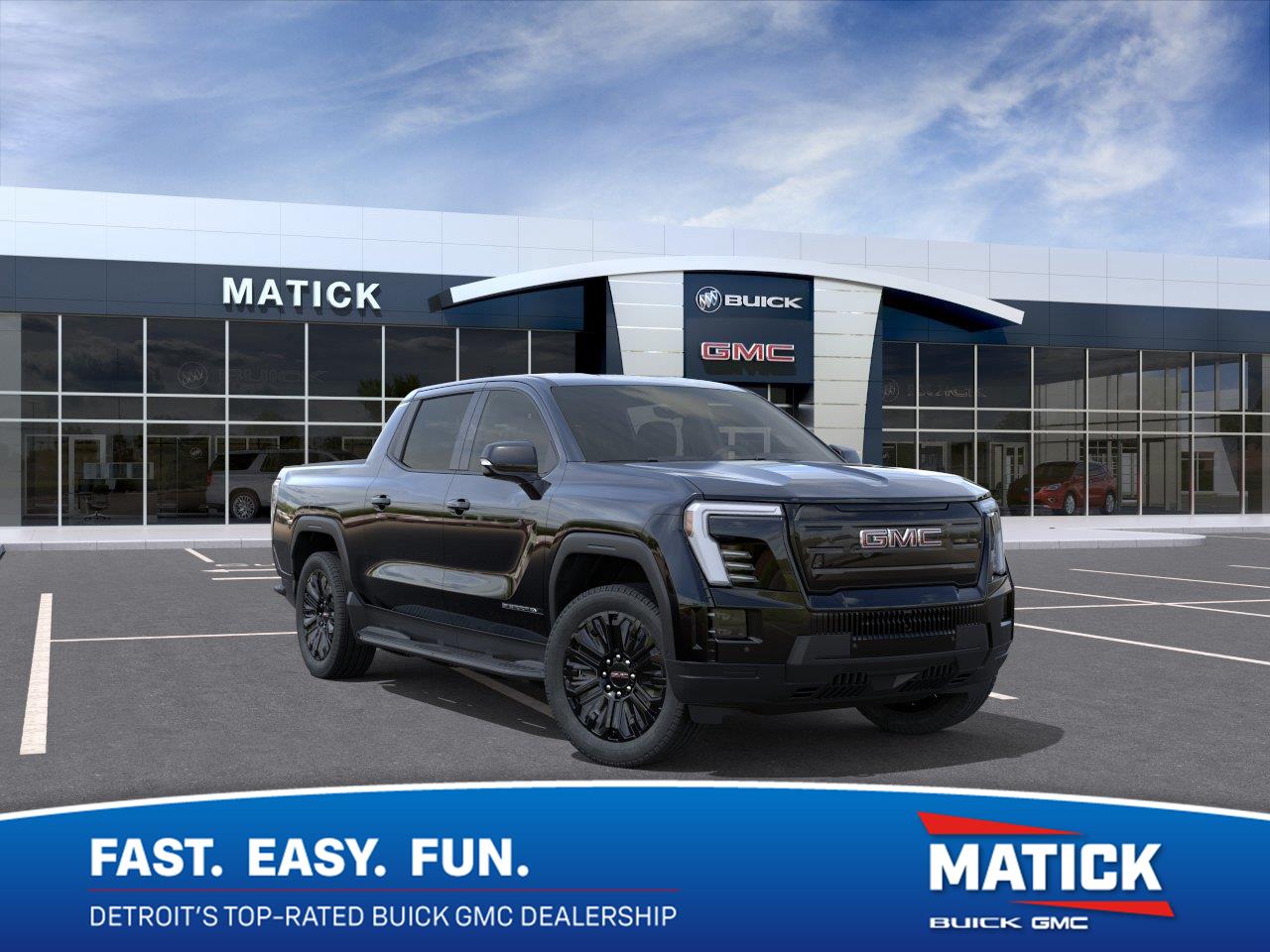 Onyx Black 2026 GMC Sierra EV Pickup Truck All-Wheel Drive 1-Speed Dual Clutch
