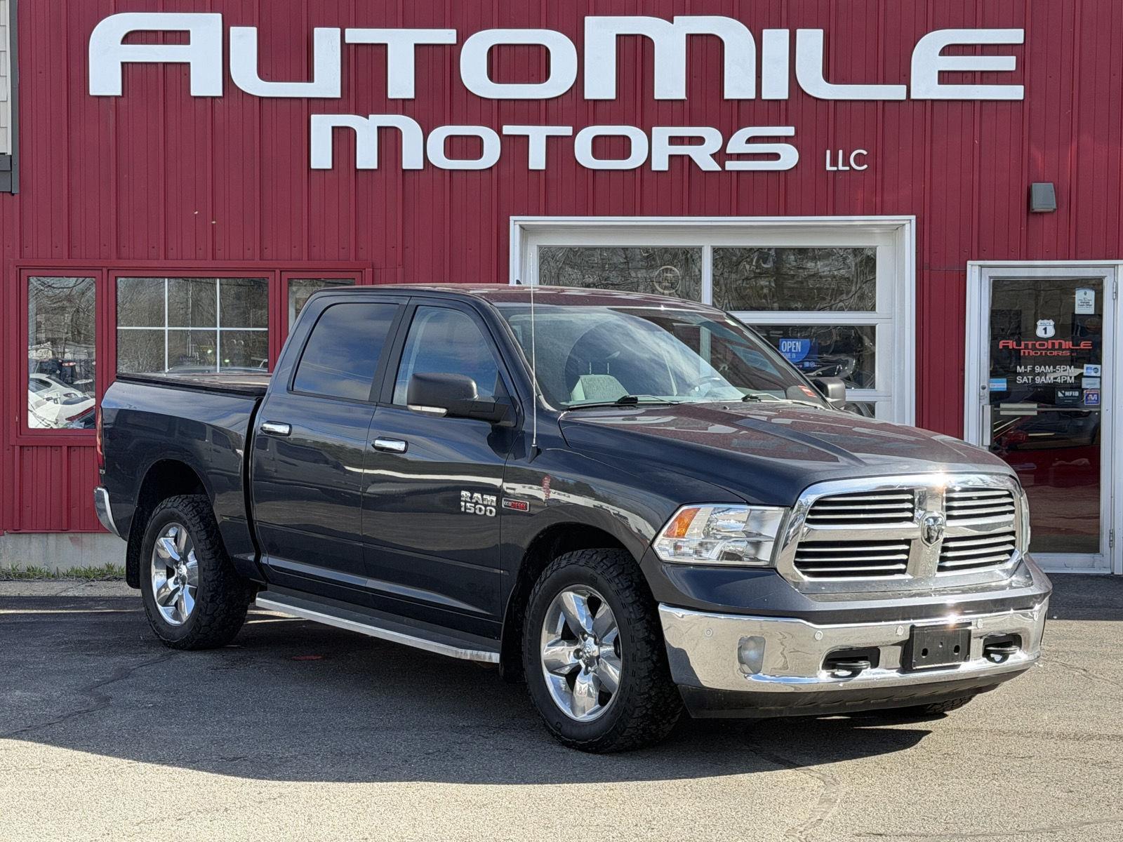 Gray (Maximum Steel Metallic Clearcoat) 2018 RAM 1500 Big Horn Crew Cab 4WD Pickup Truck Four-Wheel Drive 8-Speed Automatic