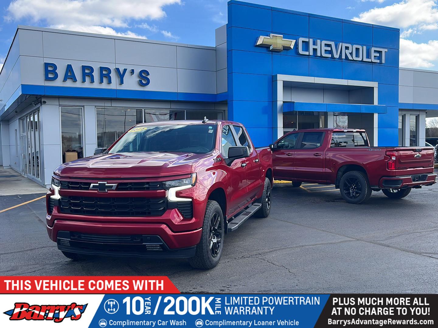 Radiant Red Tintcoat 2025 Chevrolet Silverado 1500 RST Crew Cab 4WD Pickup Truck Four-Wheel Drive Automatic