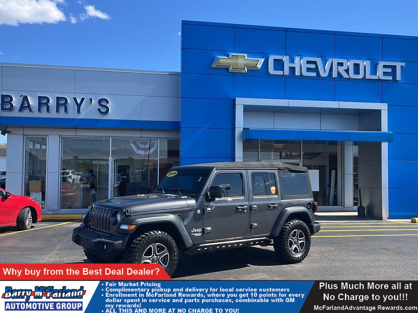 Gray (Granite Crystal Metallic Clearcoat) 2019 Jeep Wrangler Unlimited Sport S 4WD SUV / Crossover Four-Wheel Drive 8-Speed Automatic