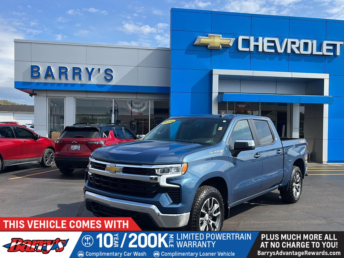 Lakeshore Blue Metallic 2024 Chevrolet Silverado 1500 LT Crew Cab 4WD Pickup Truck Four-Wheel Drive 8-Speed Automatic