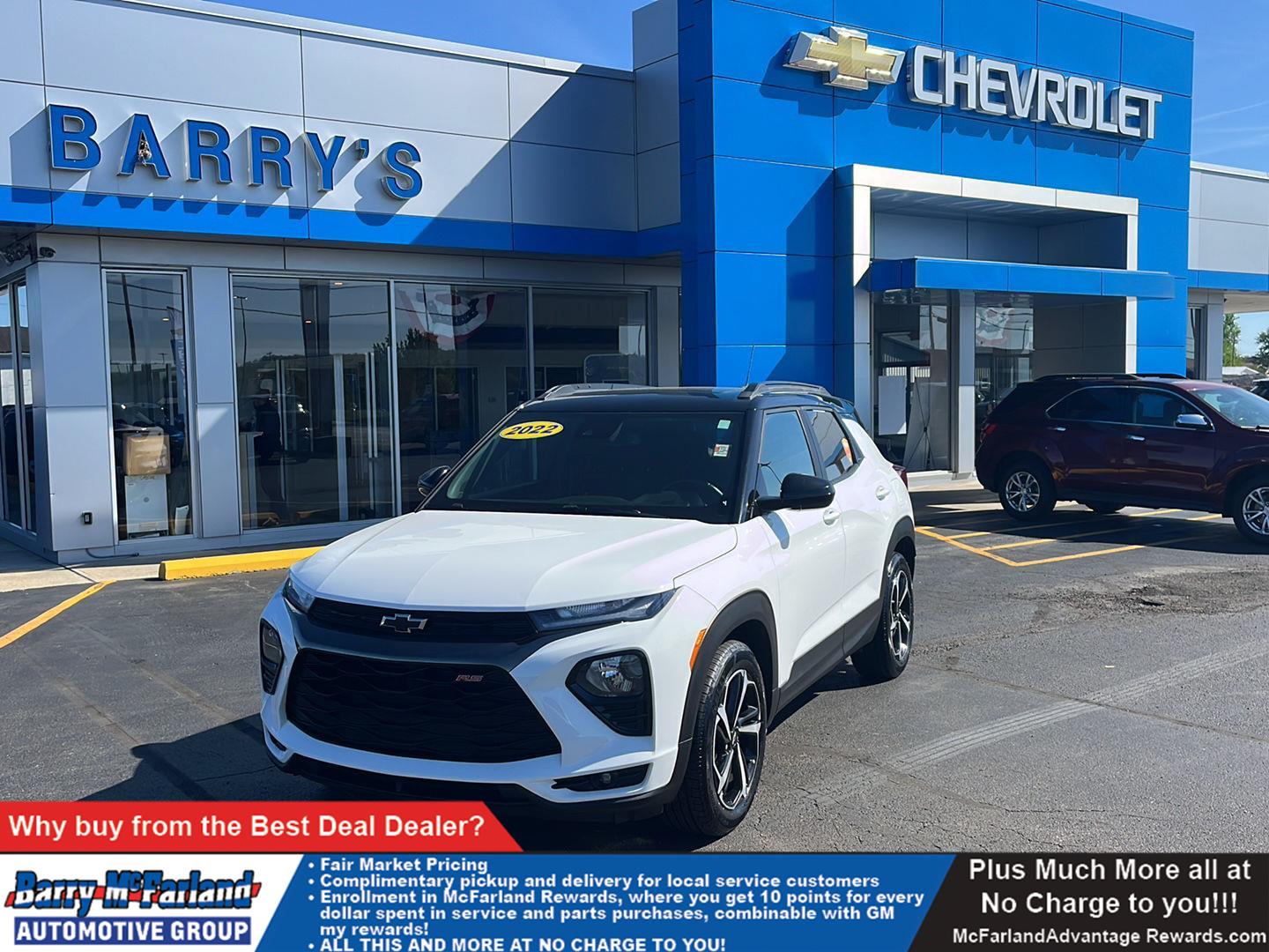 Summit White 2022 Chevrolet Trailblazer RS FWD SUV / Crossover Front-Wheel Drive Continuously Variable Transmission
