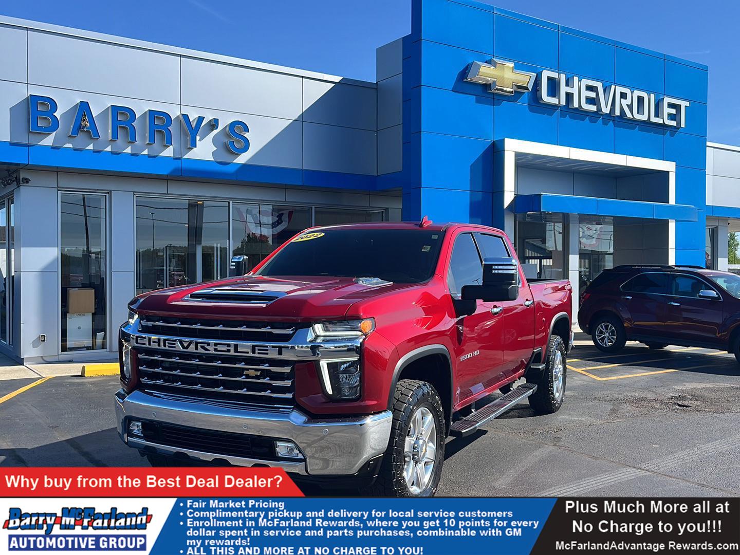 Cherry Red Tintcoat 2022 Chevrolet Silverado 2500HD LTZ Crew Cab 4WD Pickup Truck Four-Wheel Drive Automatic