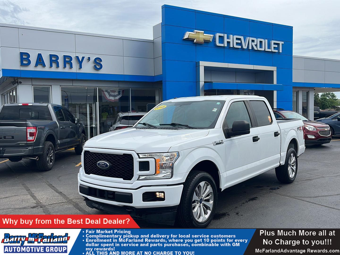 Oxford White 2018 Ford F-150 XL SuperCrew 4WD Pickup Truck Four-Wheel Drive Automatic