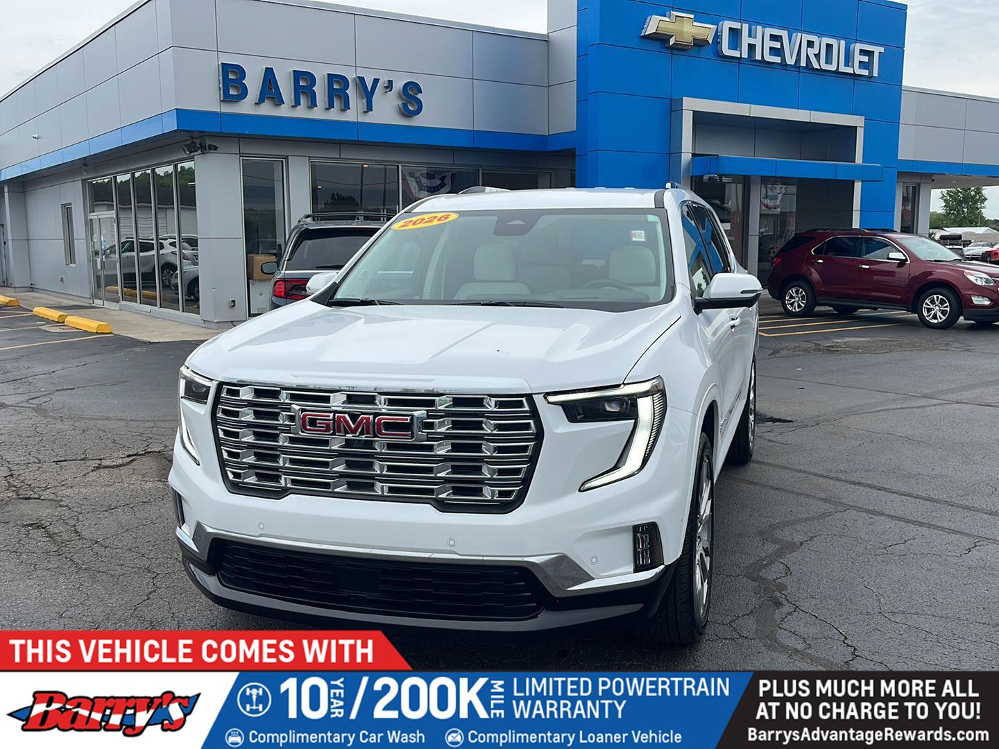 Summit White 2026 GMC Acadia Denali AWD SUV / Crossover Four-Wheel Drive 8-Speed Automatic