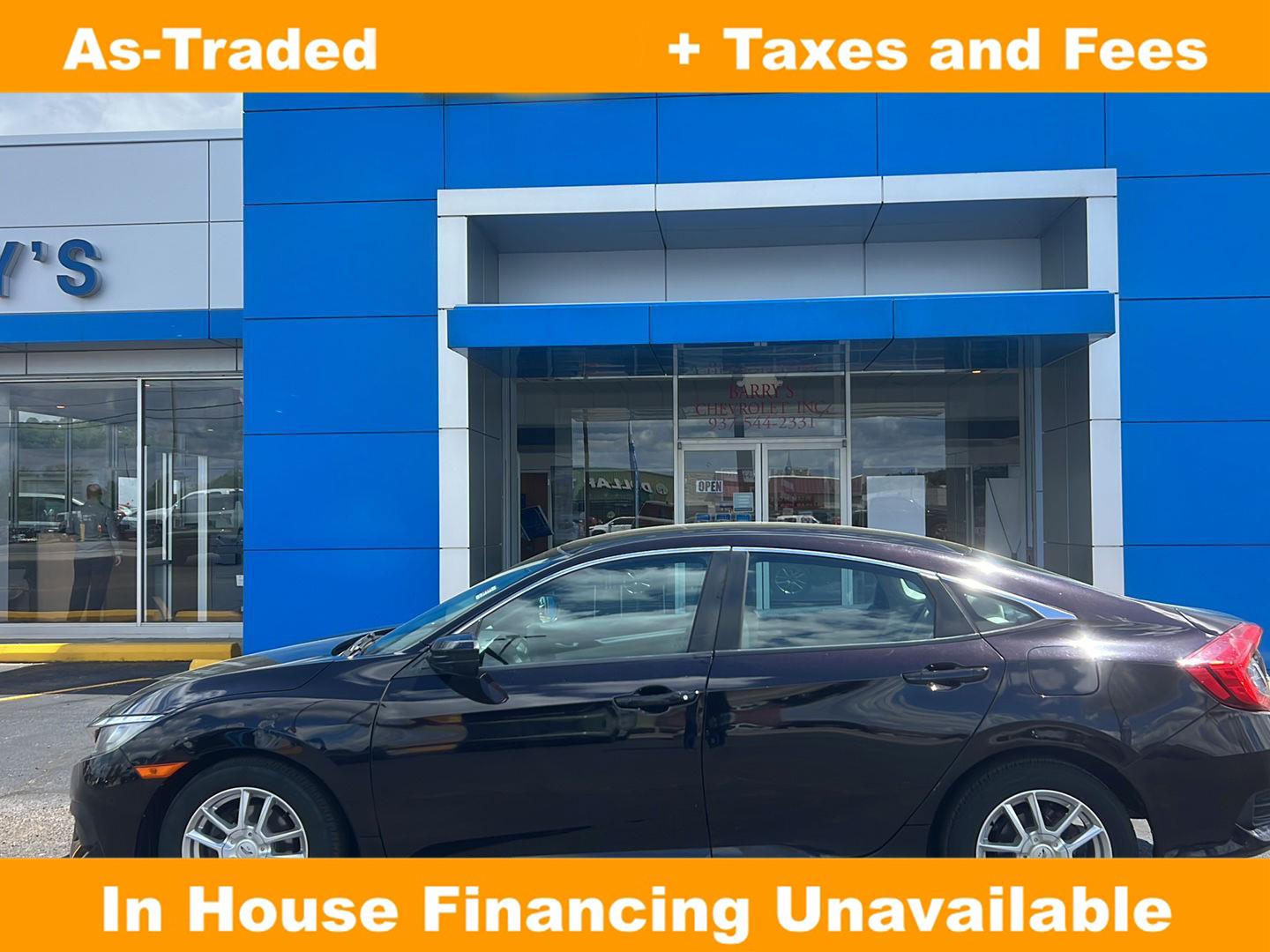 2016 Honda Civic LX Sedan Front-Wheel Drive Continuously Variable Transmission