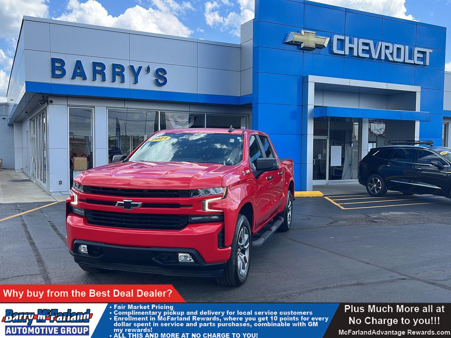 Red Hot 2021 Chevrolet Silverado 1500 RST Crew Cab 4WD Pickup Truck Four-Wheel Drive 8-Speed Automatic