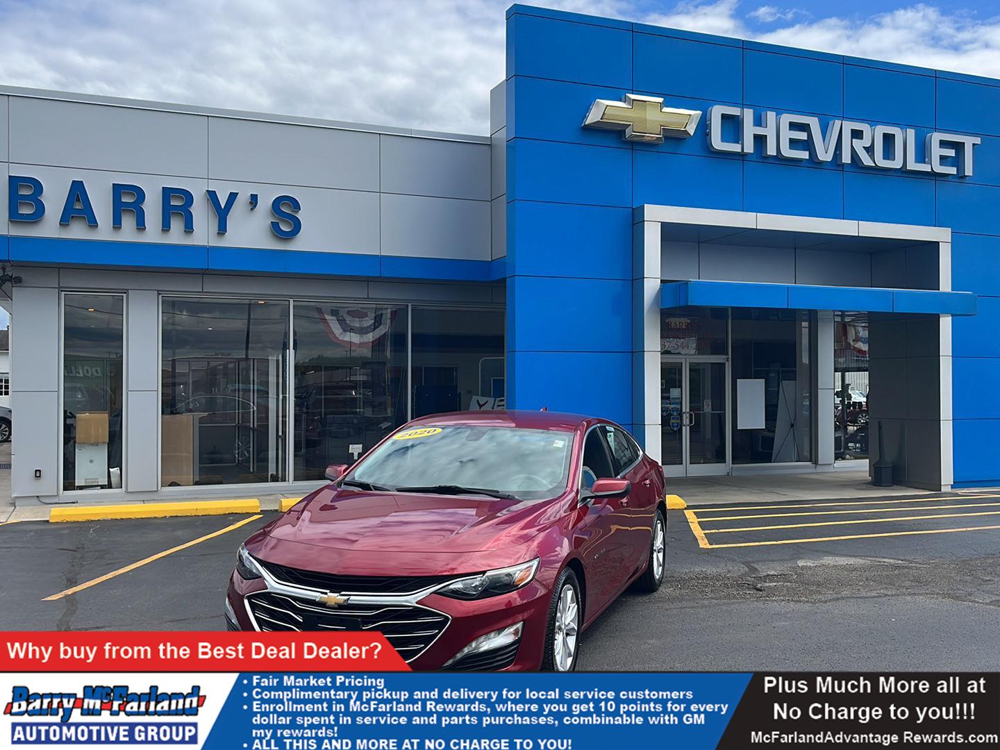 Cajun Red Tintcoat 2020 Chevrolet Malibu LT FWD Sedan Front-Wheel Drive Continuously Variable Transmission