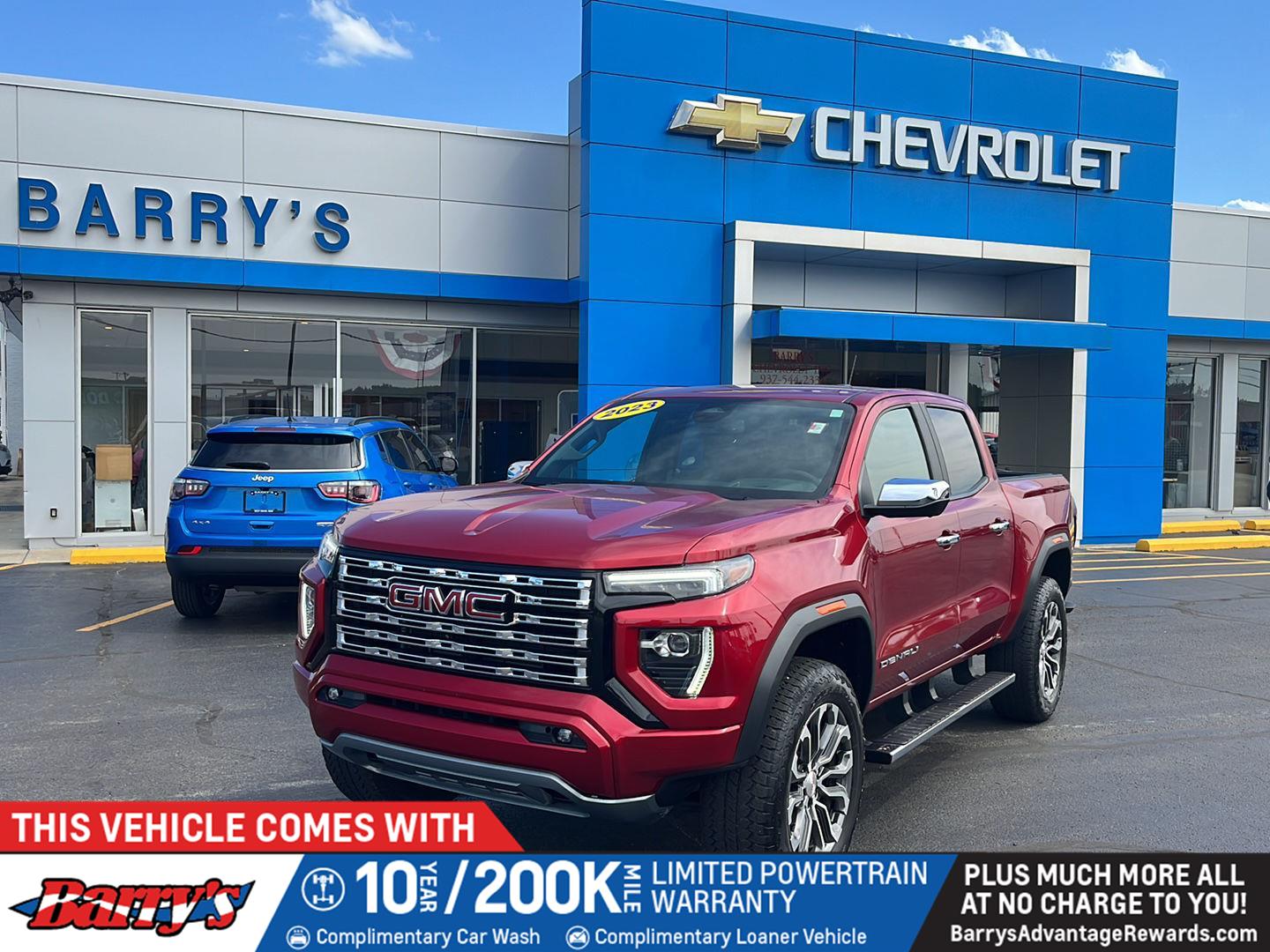 Volcanic Red Tintcoat 2023 GMC Canyon Denali Crew Cab 4WD Pickup Truck Four-Wheel Drive 8-Speed Automatic