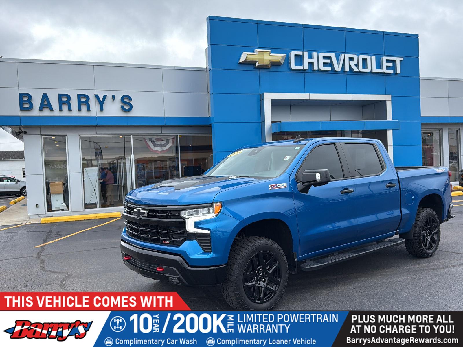 Glacier Blue Metallic 2024 Chevrolet Silverado 1500 Pickup Truck Four-Wheel Drive Automatic