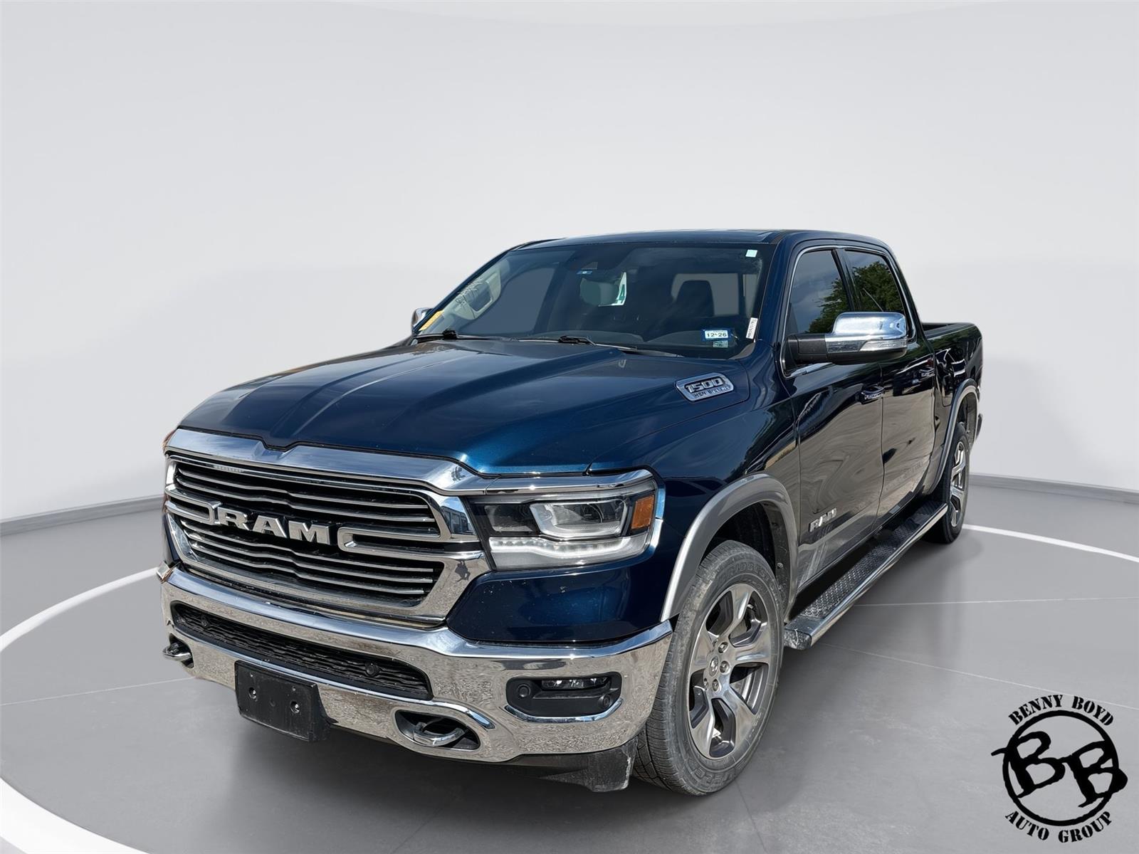 Patriot Blue Pearlcoat 2021 RAM 1500 Laramie Crew Cab RWD Pickup Truck 4X2 8-Speed Automatic