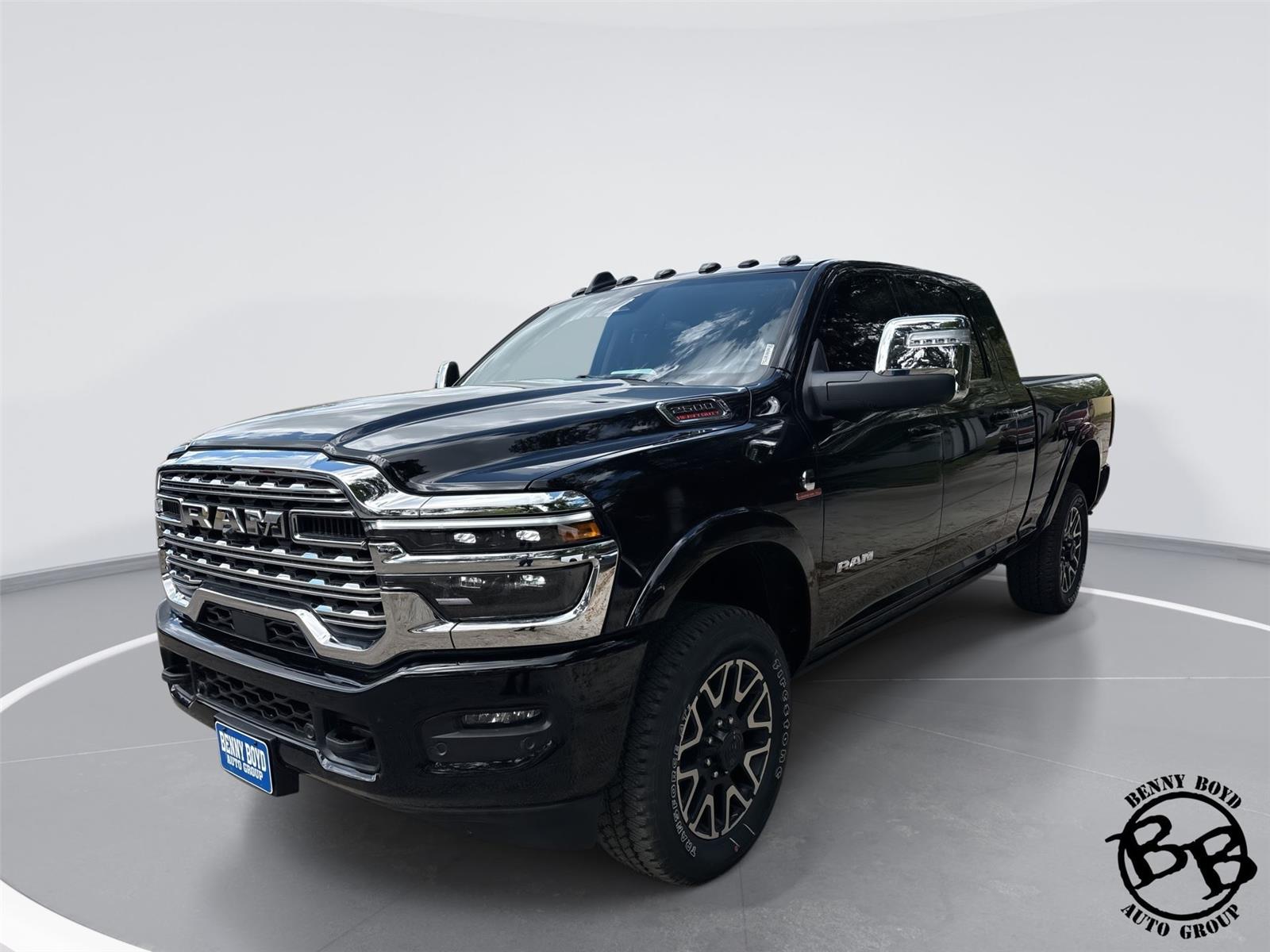 Diamond Black Crystal Pearlcoat 2026 RAM 2500 Limited Longhorn Mega Cab 4WD Pickup Truck Four-Wheel Drive 8-Speed Automatic