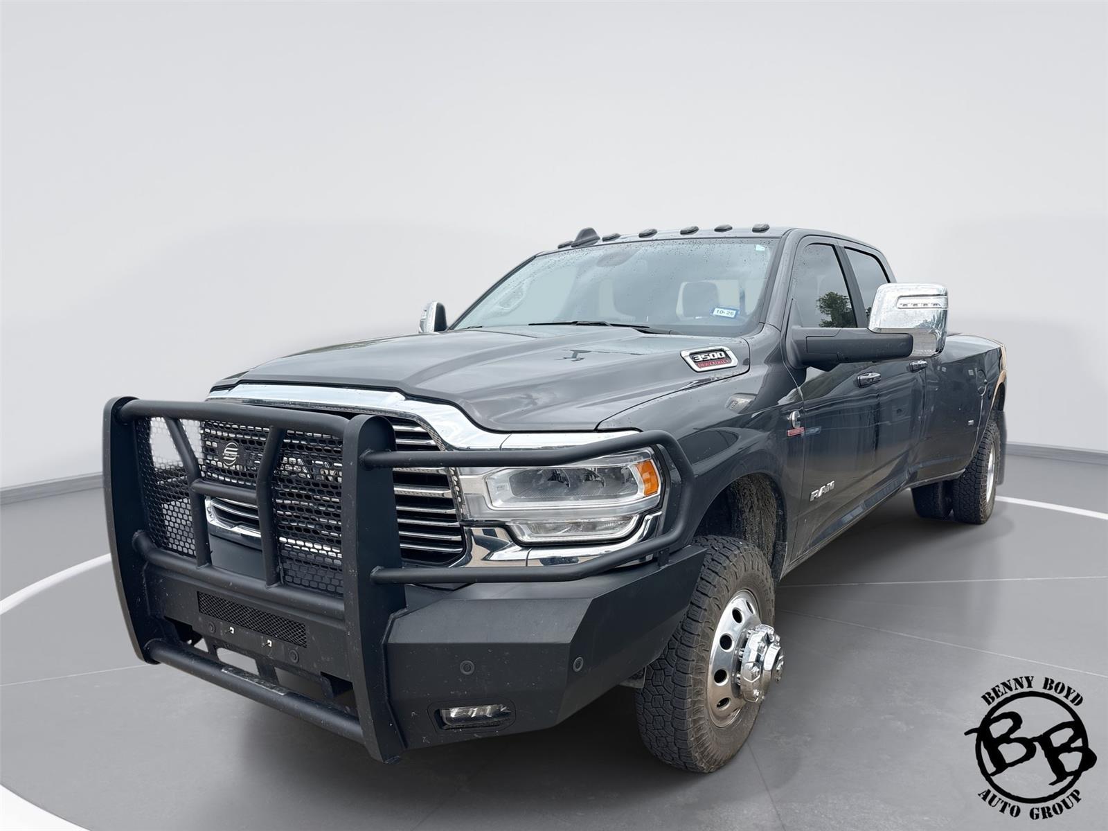 Gray (Granite Crystal Metallic Clearcoat) 2024 RAM 3500 Laramie Crew Cab LB DRW 4WD Pickup Truck Four-Wheel Drive 6-Speed Automatic