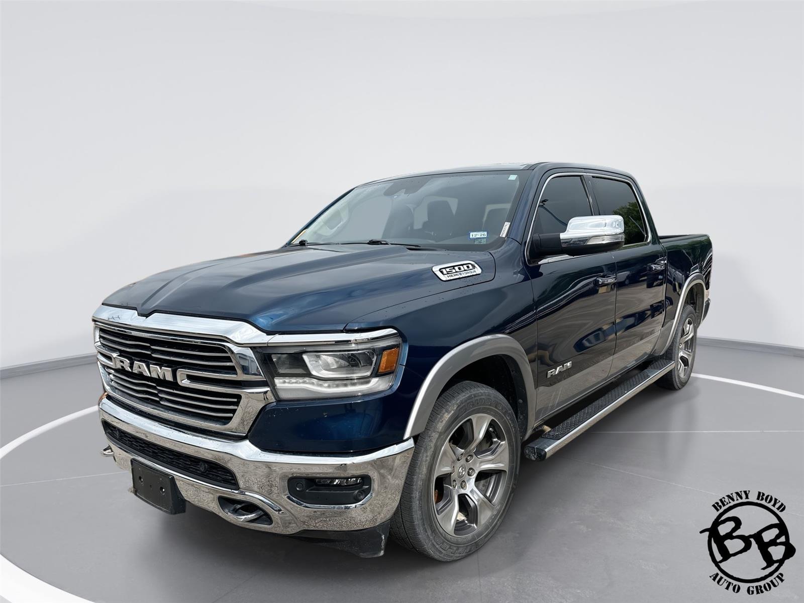 Patriot Blue Pearlcoat 2021 RAM 1500 Laramie Crew Cab RWD Pickup Truck 4X2 8-Speed Automatic