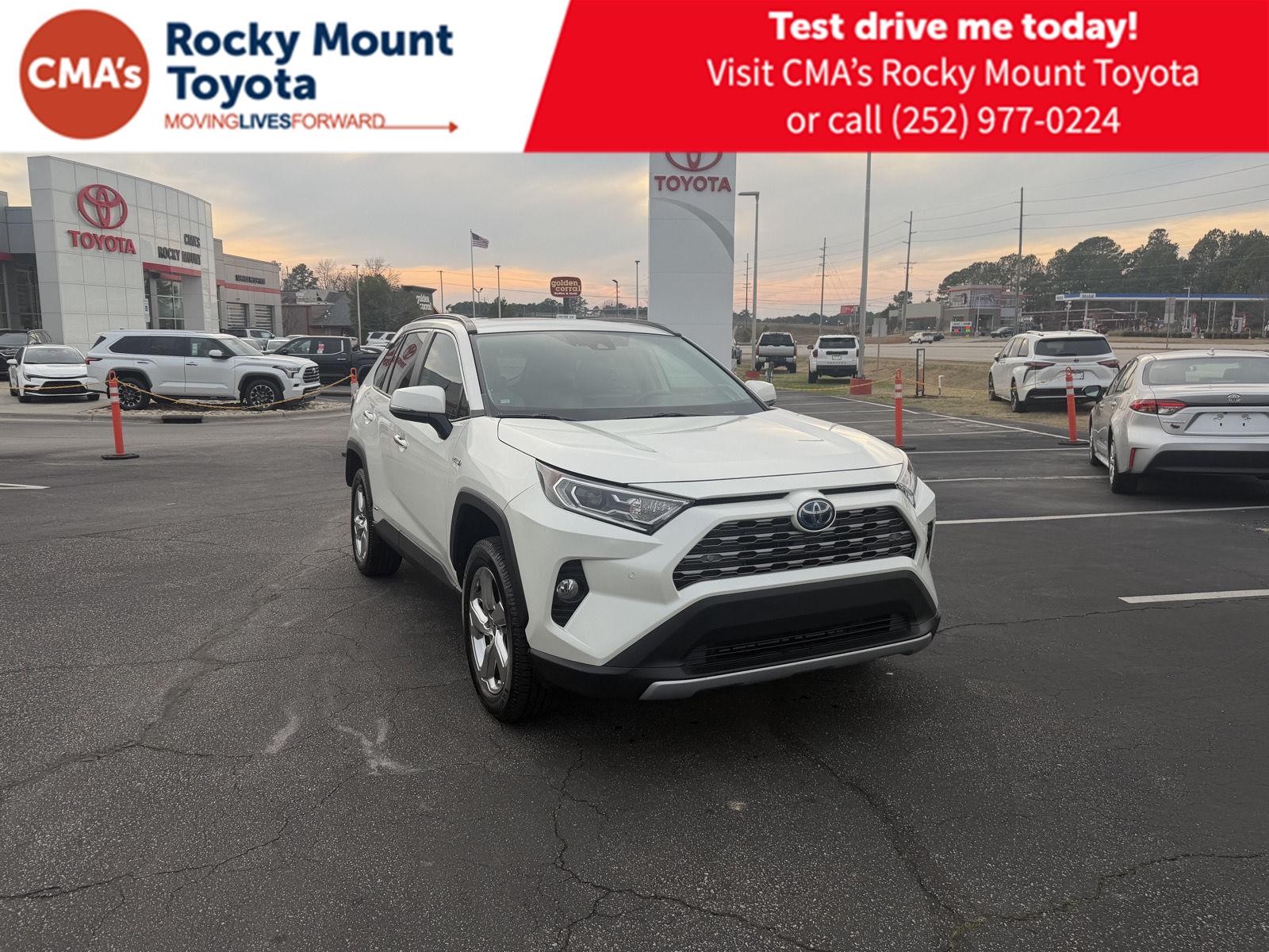 White (Blizzard Pearl) 2021 Toyota RAV4 Hybrid Limited AWD SUV / Crossover All-Wheel Drive Continuously Variable Transmission