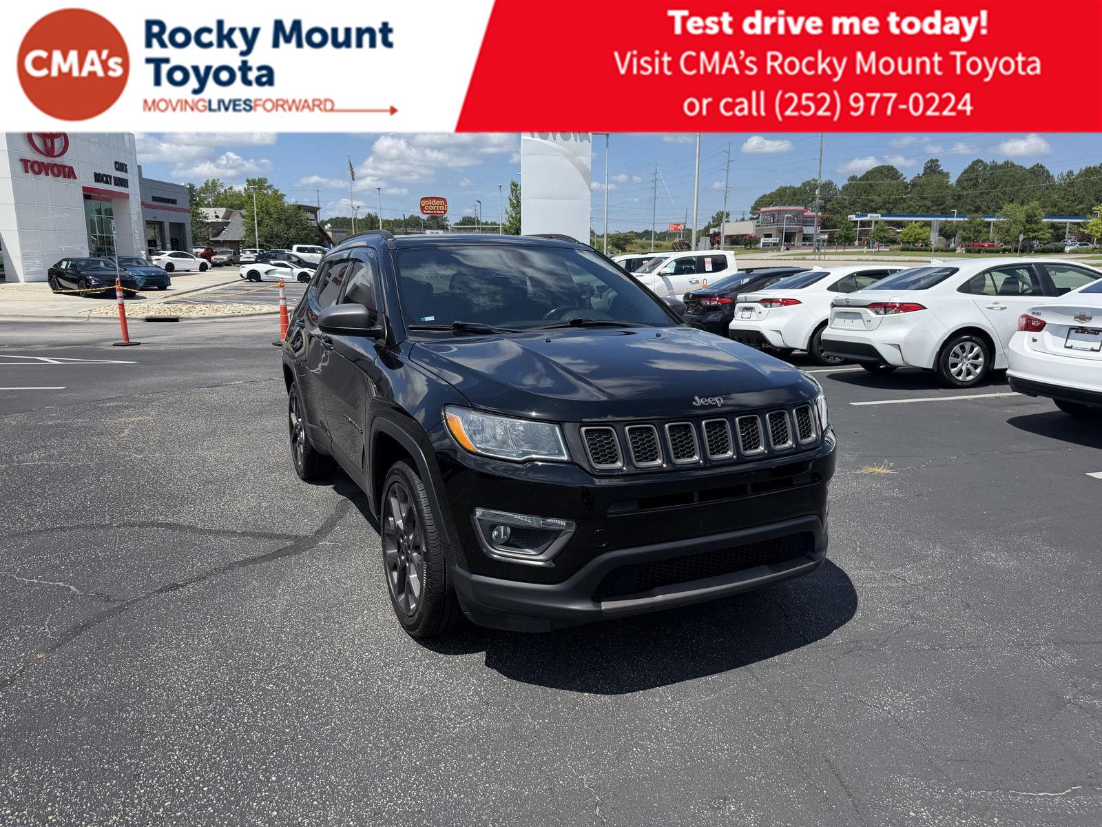 Diamond Black Crystal Pearlcoat 2021 Jeep Compass SUV / Crossover Four-Wheel Drive 9-Speed Automatic