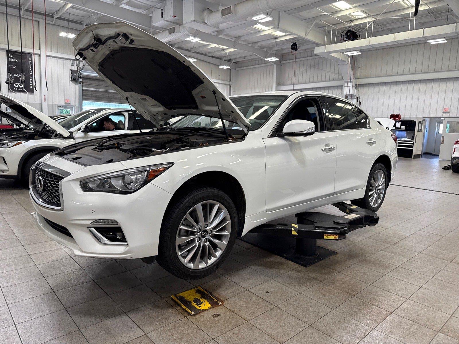 Pure White 2021 INFINITI Q50 Sedan Rear-Wheel Drive Automatic