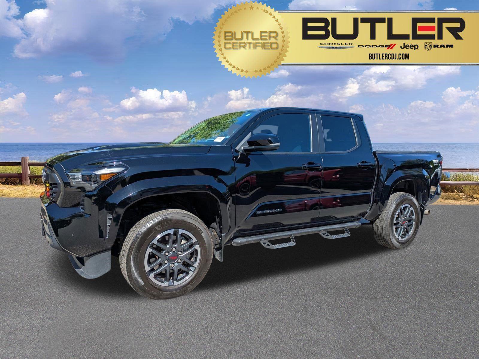 Black 2024 Toyota Tacoma TRD Sport Double Cab 4WD Pickup Truck Four-Wheel Drive 6-Speed Manual