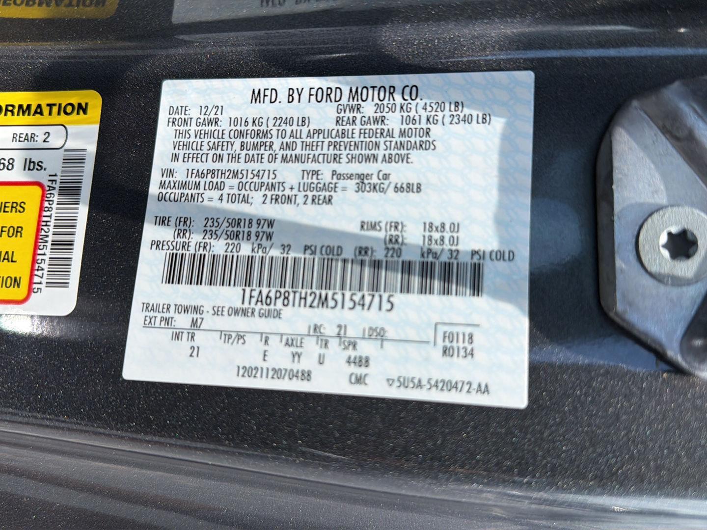Used 2021 Ford Mustang Sedan