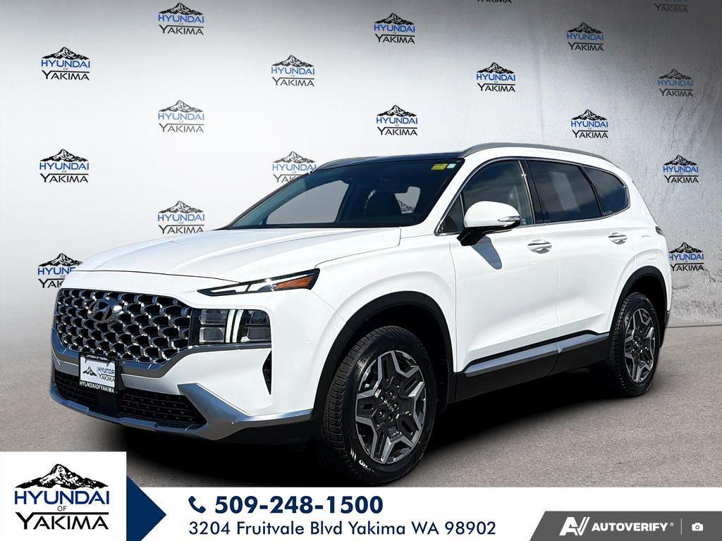 Cream White 2021 Hyundai Santa Fe Hybrid SUV / Crossover All-Wheel Drive Automatic