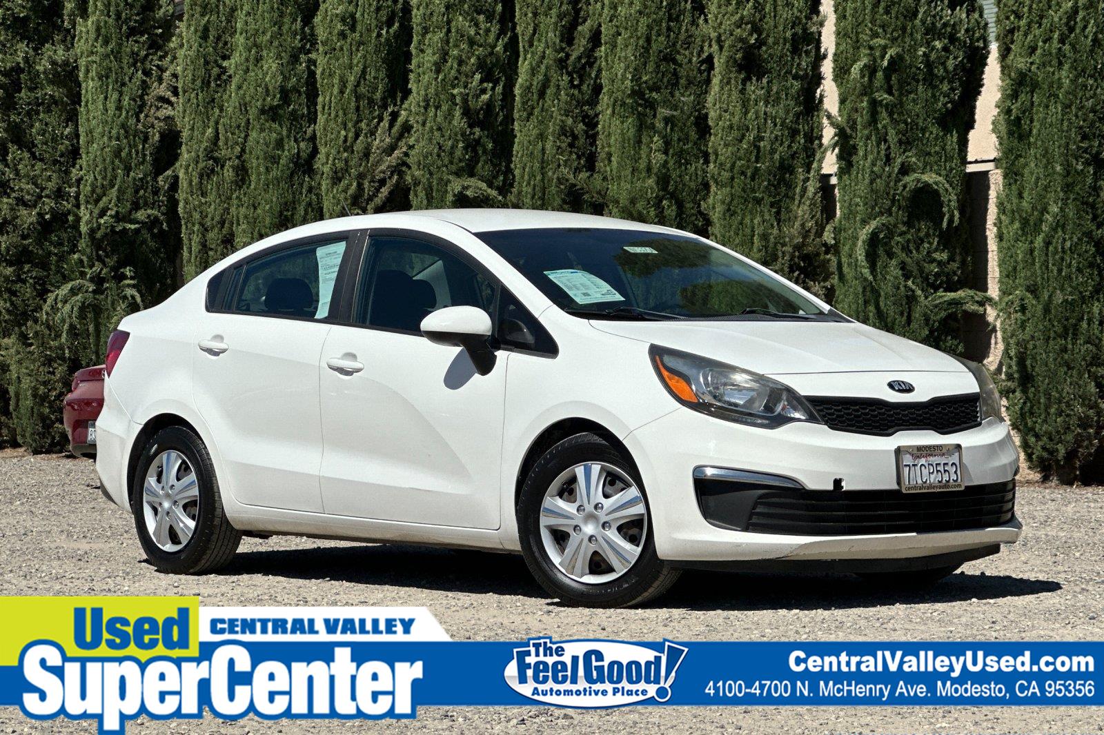 Clear White 2017 Kia Rio Sedan Front-Wheel Drive 6-Speed Automatic