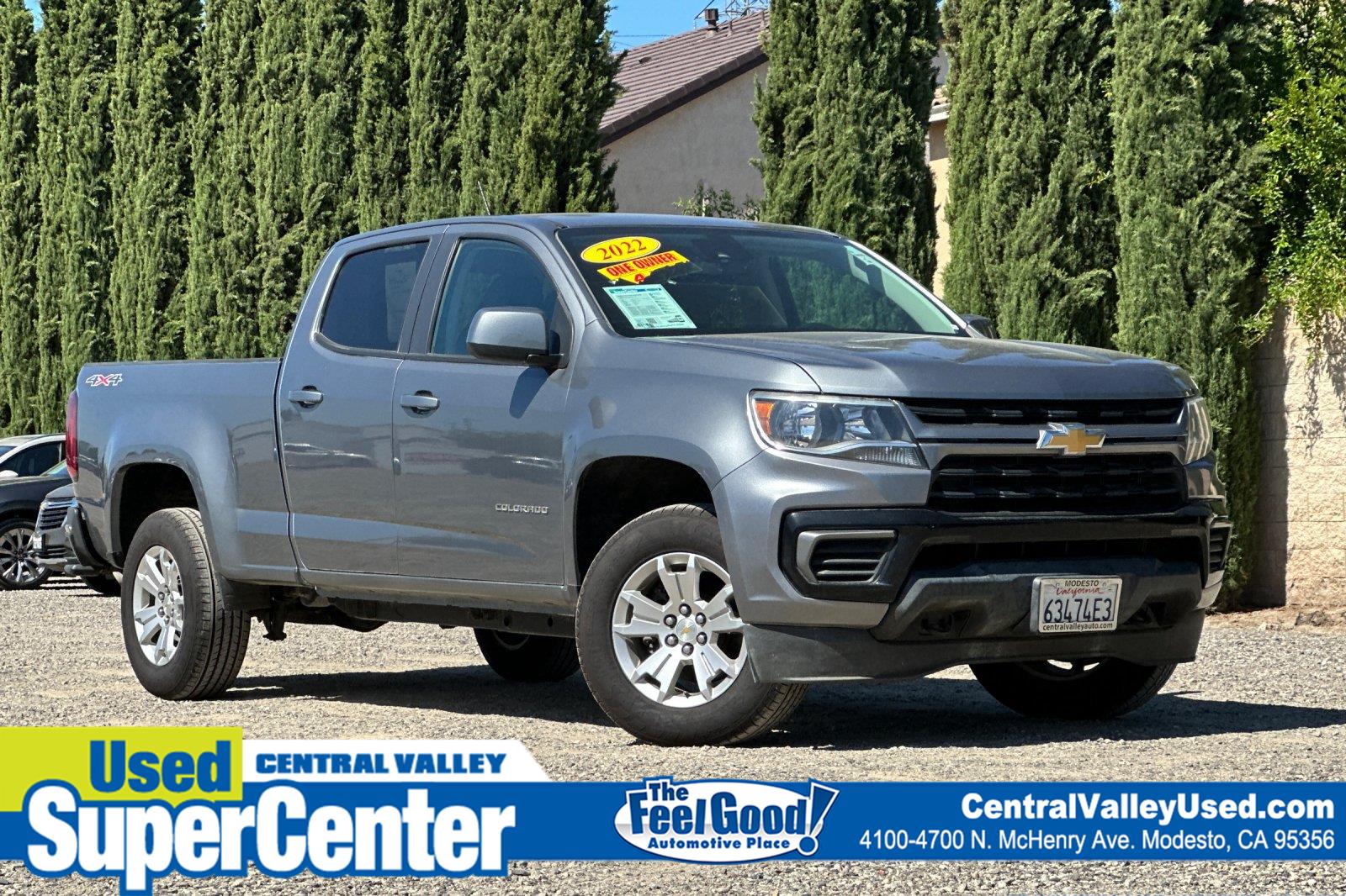 Gray (Satin Steel Metallic) 2022 Chevrolet Colorado Pickup Truck Four-Wheel Drive 8-Speed Automatic