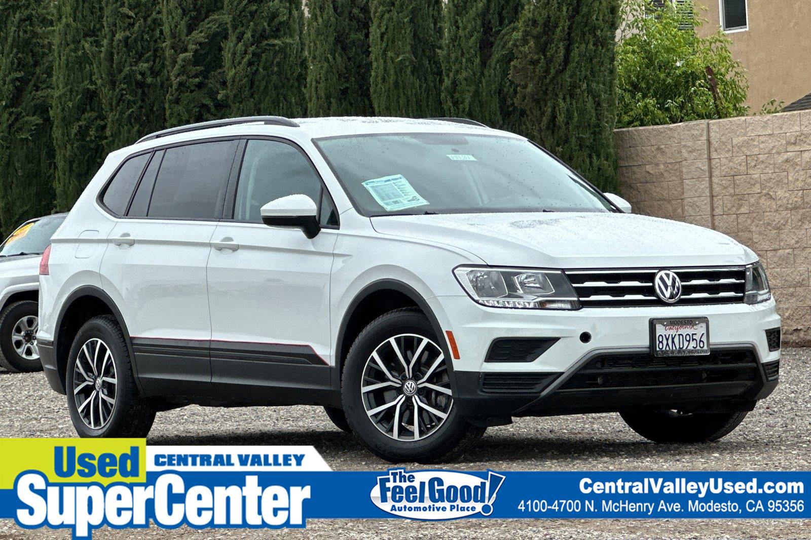 Pure White 2021 Volkswagen Tiguan SUV / Crossover Front-Wheel Drive Automatic