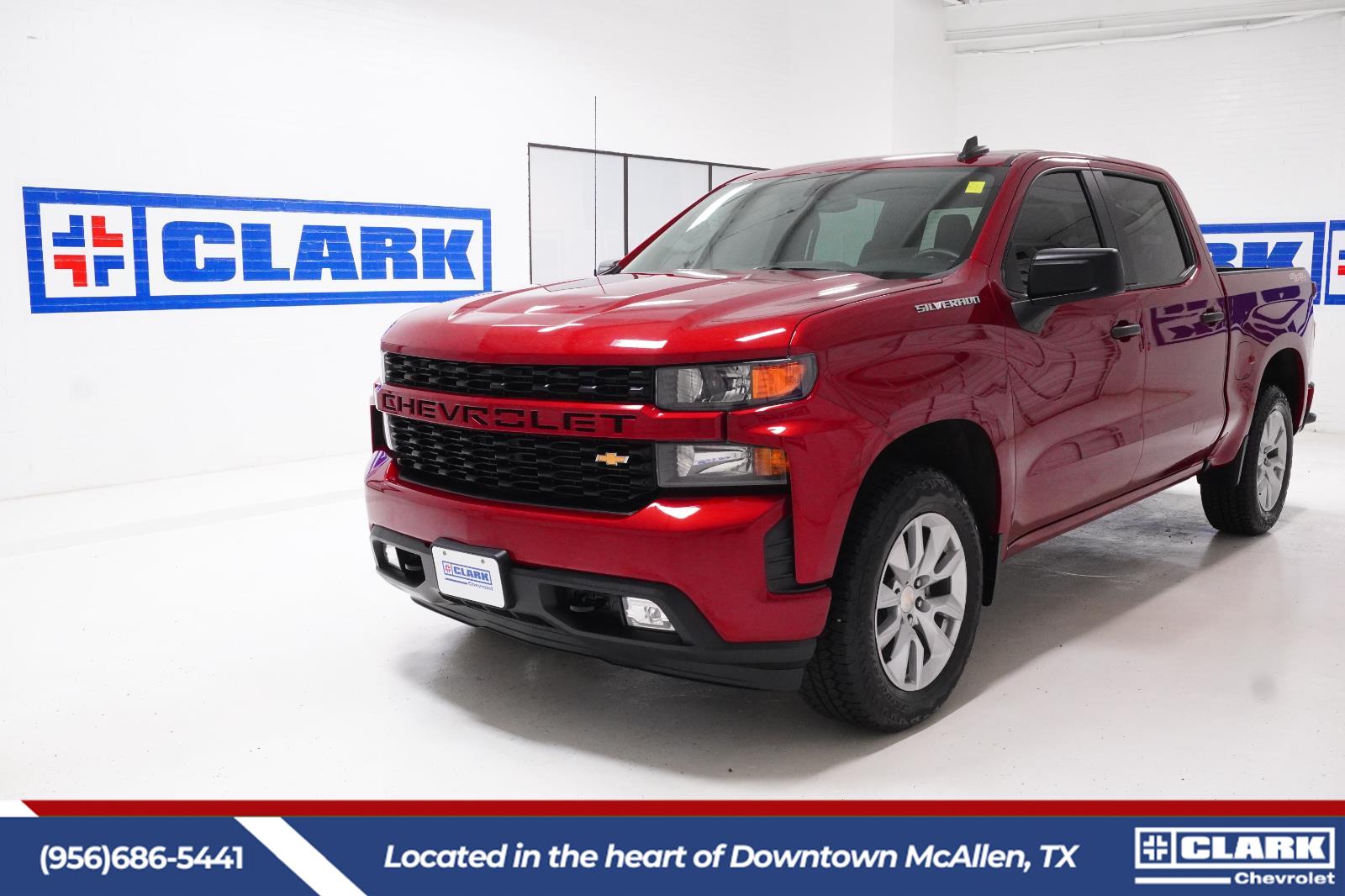 Cherry Red Tintcoat 2021 Chevrolet Silverado 1500 Custom Crew Cab 4WD Pickup Truck Four-Wheel Drive 8-Speed Automatic