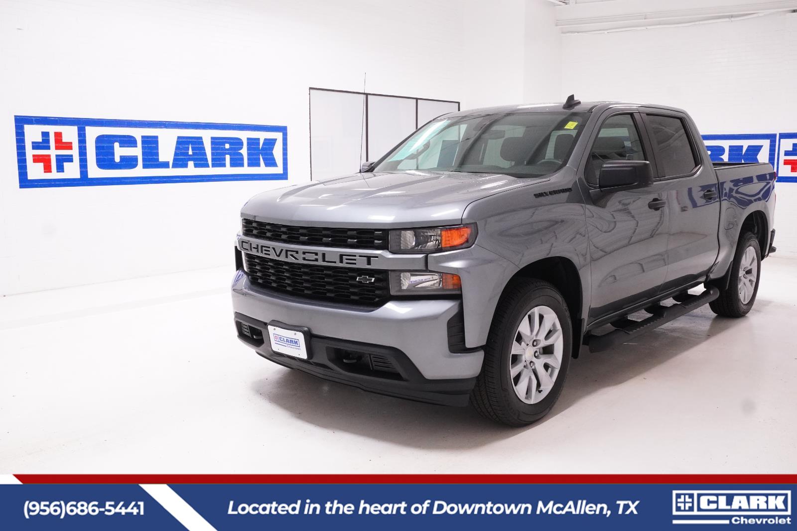 Gray (Satin Steel Metallic) 2022 Chevrolet Silverado 1500 Custom Crew Cab RWD Pickup Truck 4X2 8-Speed Automatic
