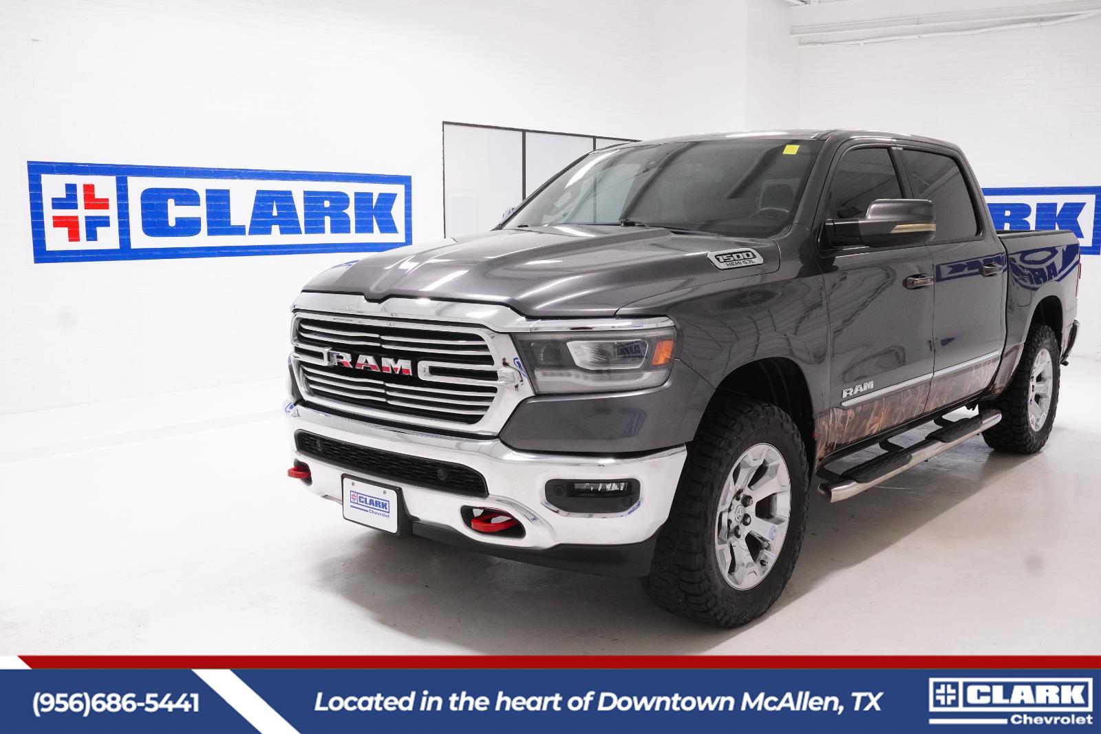 Gray (Granite Crystal Metallic Clearcoat) 2019 RAM 1500 Big Horn Crew Cab RWD Pickup Truck 4X2 8-Speed Automatic